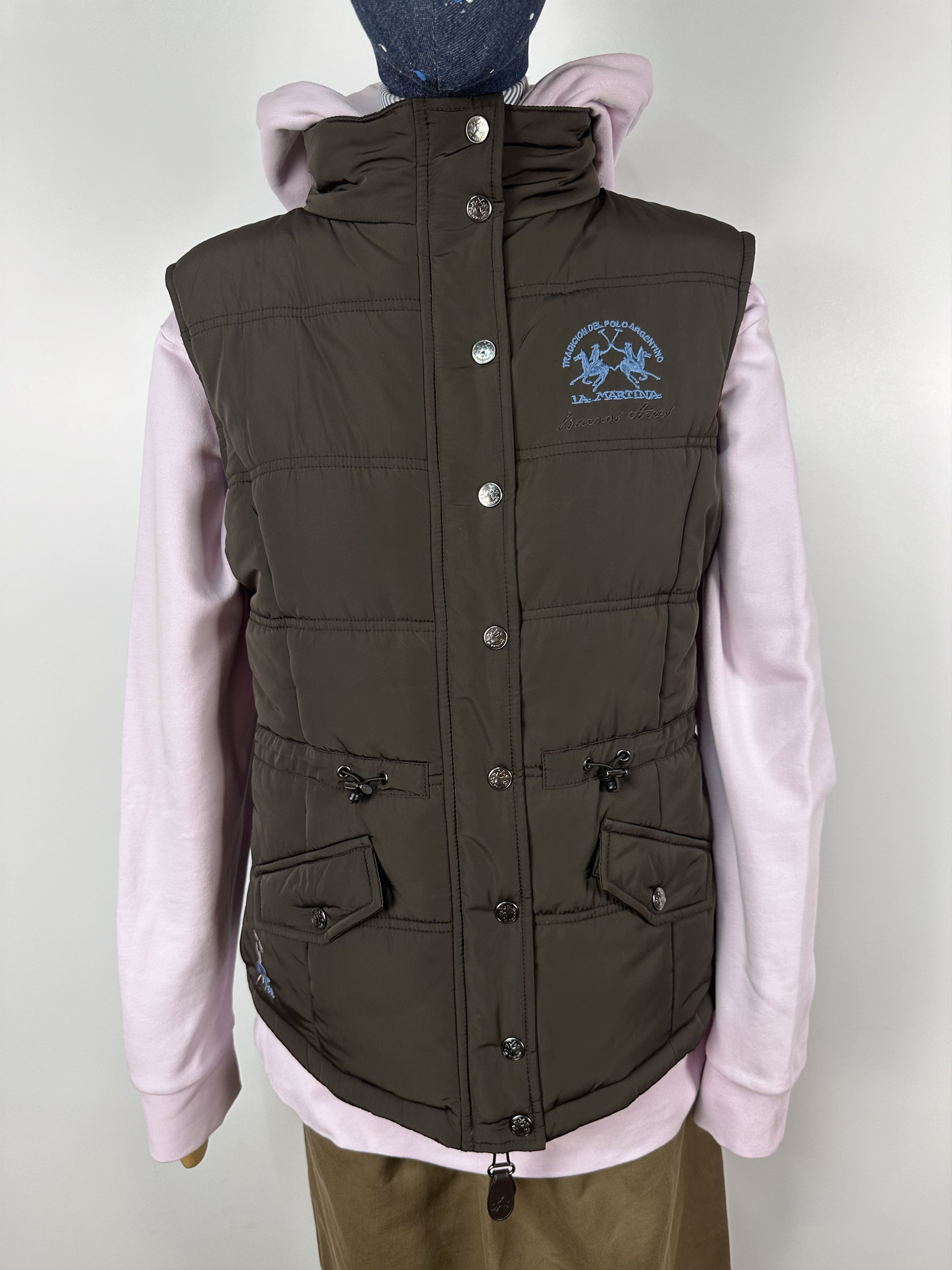 La Martina La Martina Quilted Down Women's Vest Coat Brown Size M Size M / US 6-8 / IT 42-44 - 2 Thumbnail