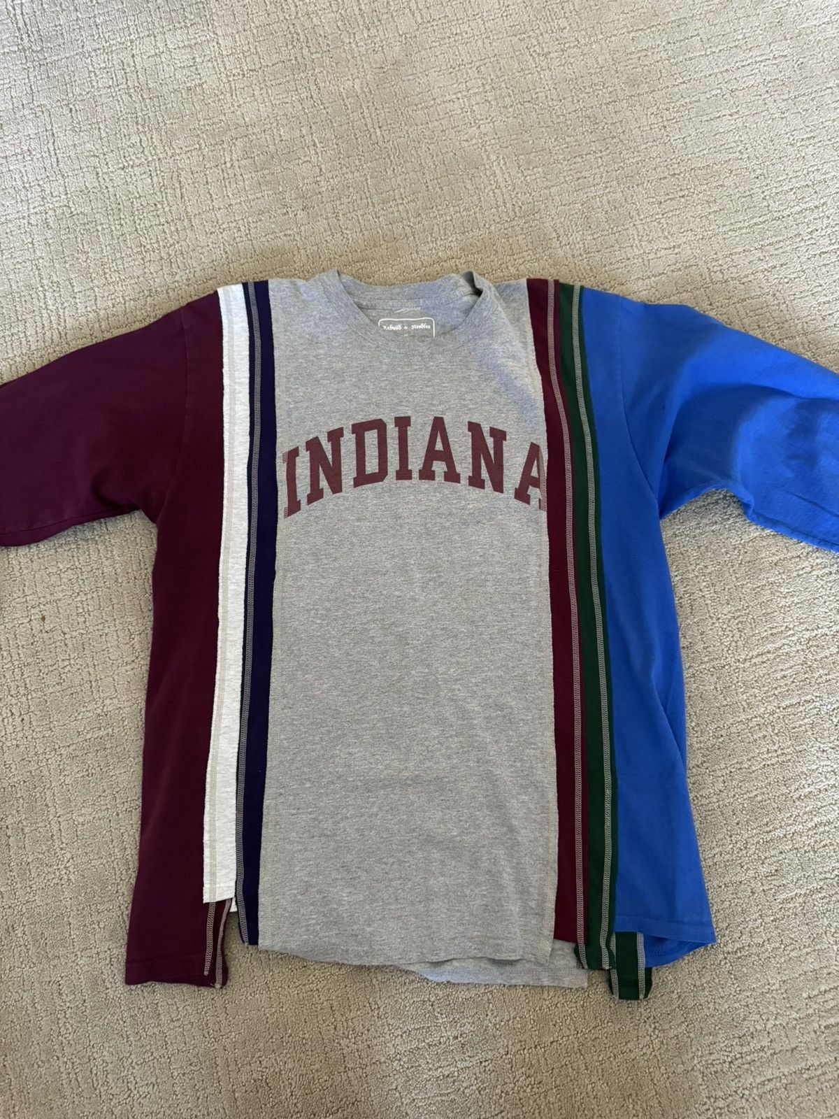 image of Needles Rebuilds Long Sleeve Tee in Grey, Men's (Size XL)