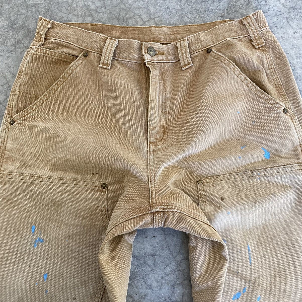 Carhartt VTG Carhartt Double Knee Faded Tan Splatter Painter Pants Size US 33 - 13 Thumbnail