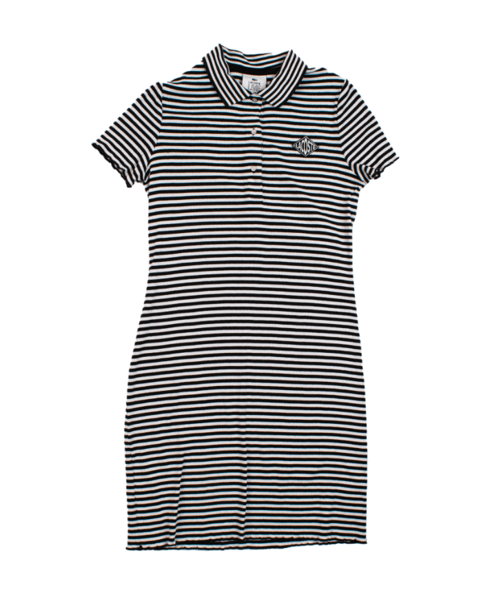 Lacoste Women's Lacoste Live Striped Ribbed Polo Dress Size S Size S / US 4 / IT 40 - 1 Thumbnail