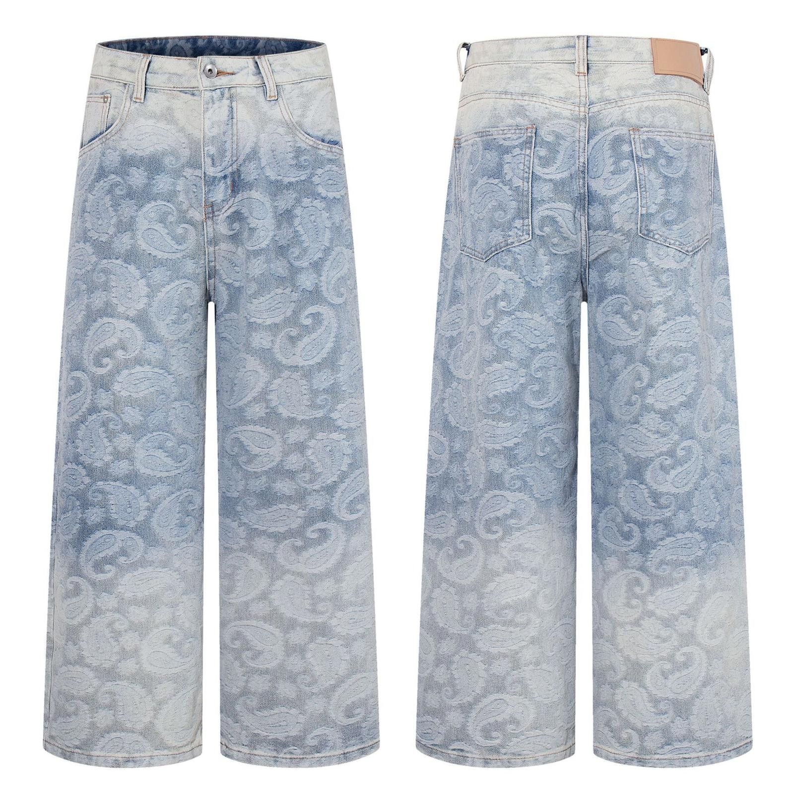 Jean Paisley Graphic Jacquard-Design Denim Jeans Size US 32 / EU 48 - 5 Thumbnail