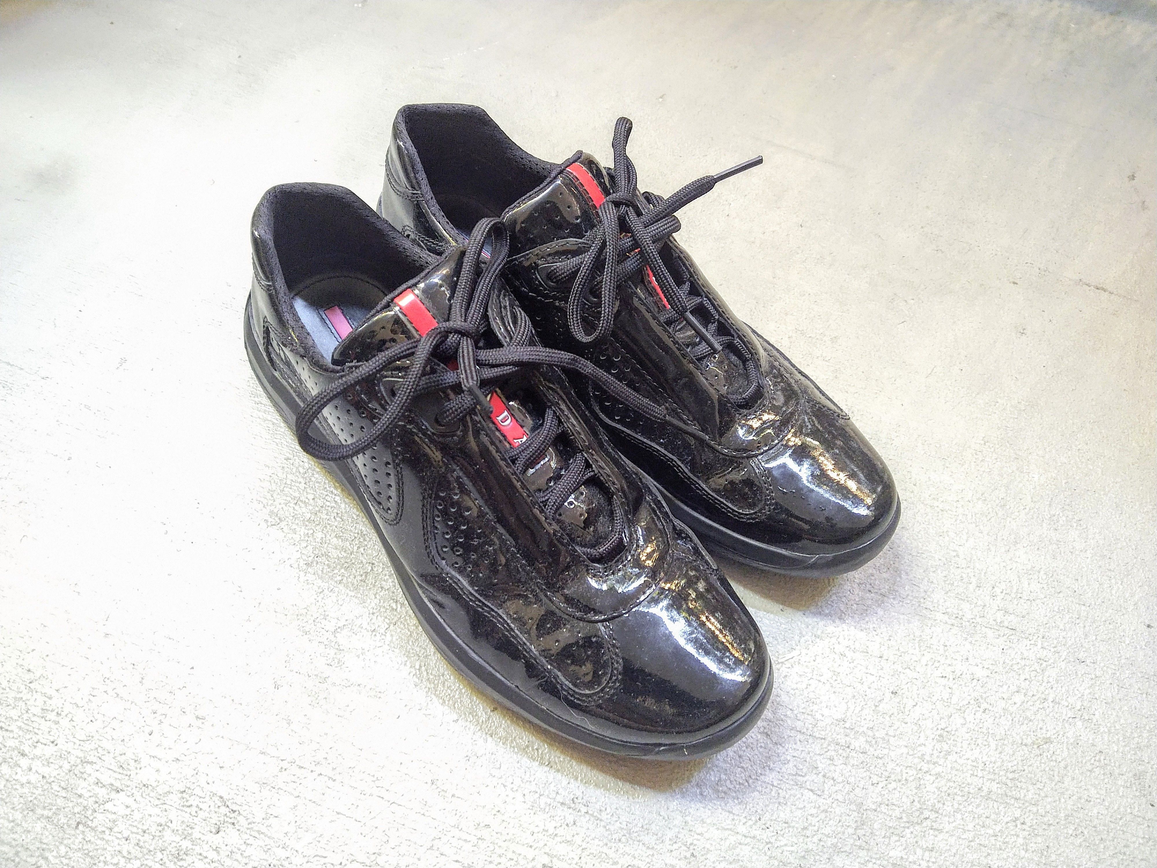 Prada Prada America's Cup Black Patent Leather Size 7.5 Red Low Size US 7.5 / EU 40-41 - 2 Thumbnail