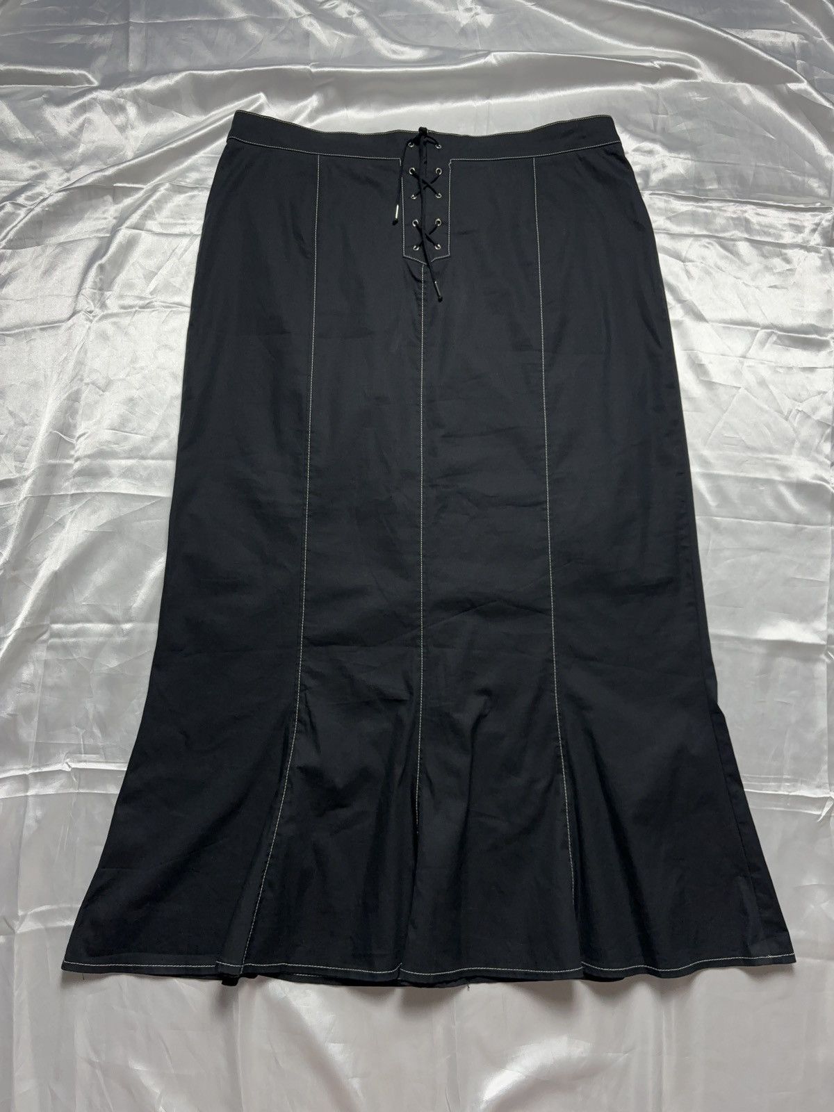 Japanese Brand × Vintage Vintage flared lace up maxi skirt Size 36" / US 14 / IT 50 - 1 Thumbnail