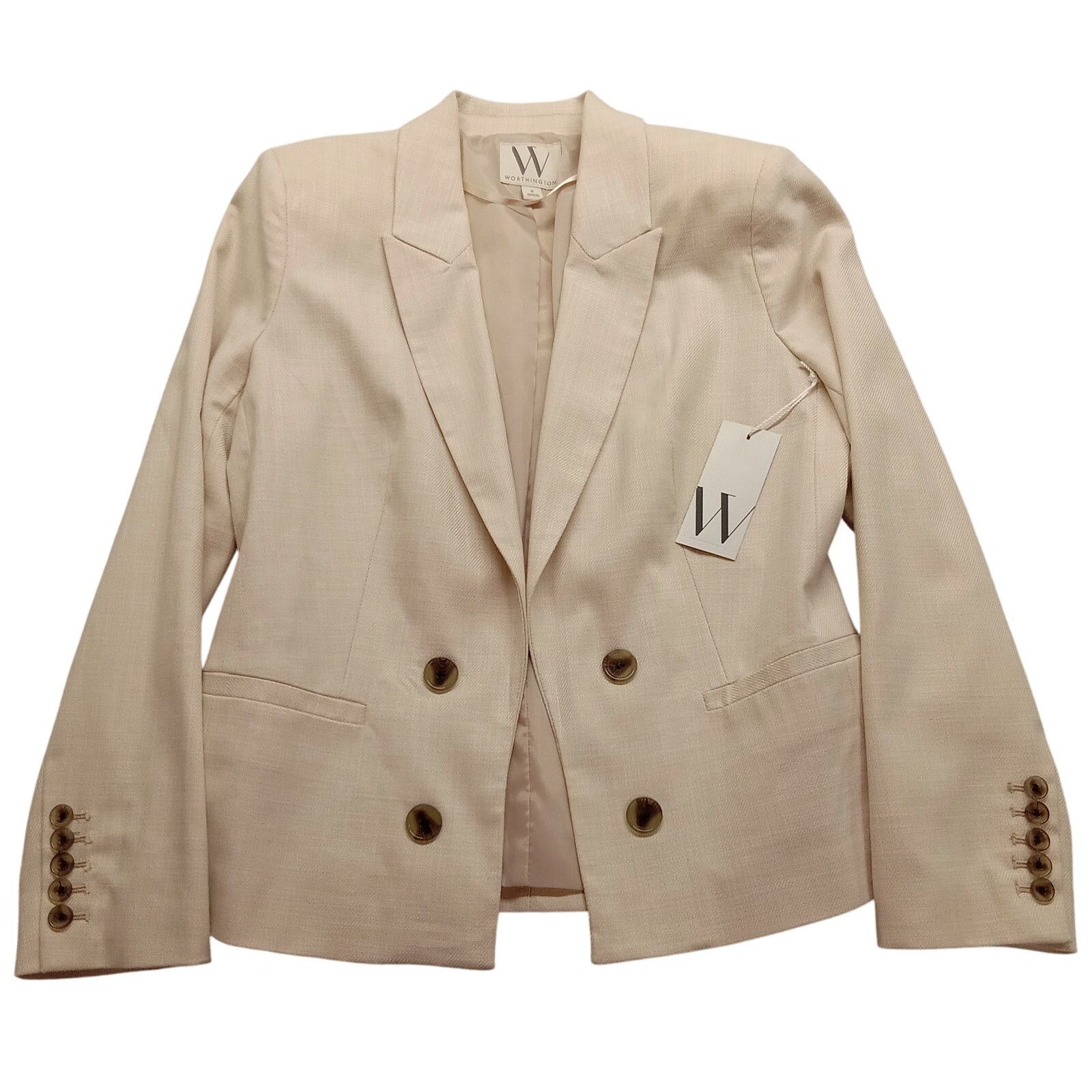 Worthington Worthington Blazer Jacket 6 Women's Biege Lined New Size S / US 4 / IT 40 - 1 Thumbnail
