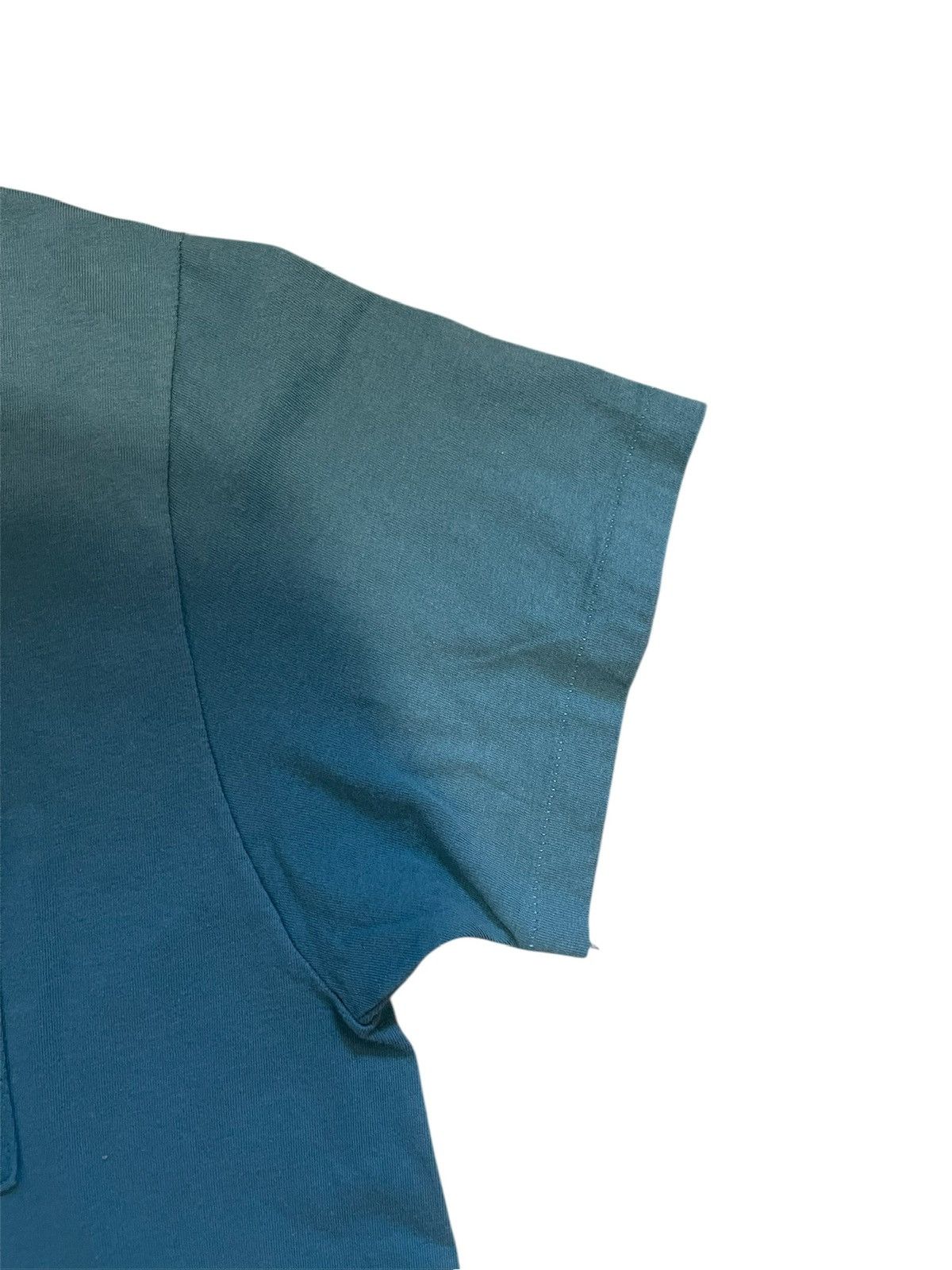 Hanes × Vintage Vintage Teal 90s Single Stitch Blank Men Pocket Tee Sz L Size US L / EU 52-54 / 3 - 3 Thumbnail