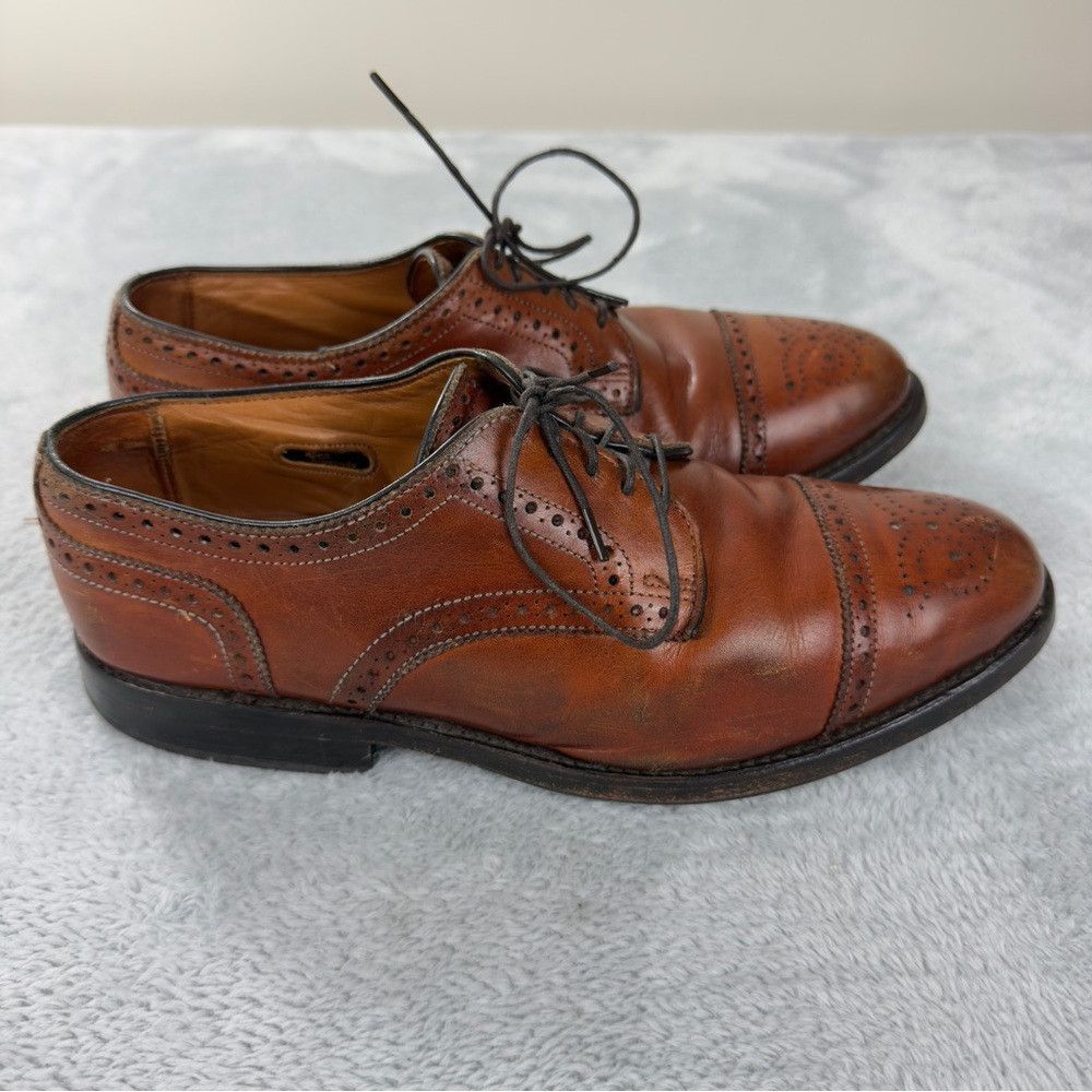 Allen Edmonds Sanford Brown Leather Dress Shoes Men Size 8 Us