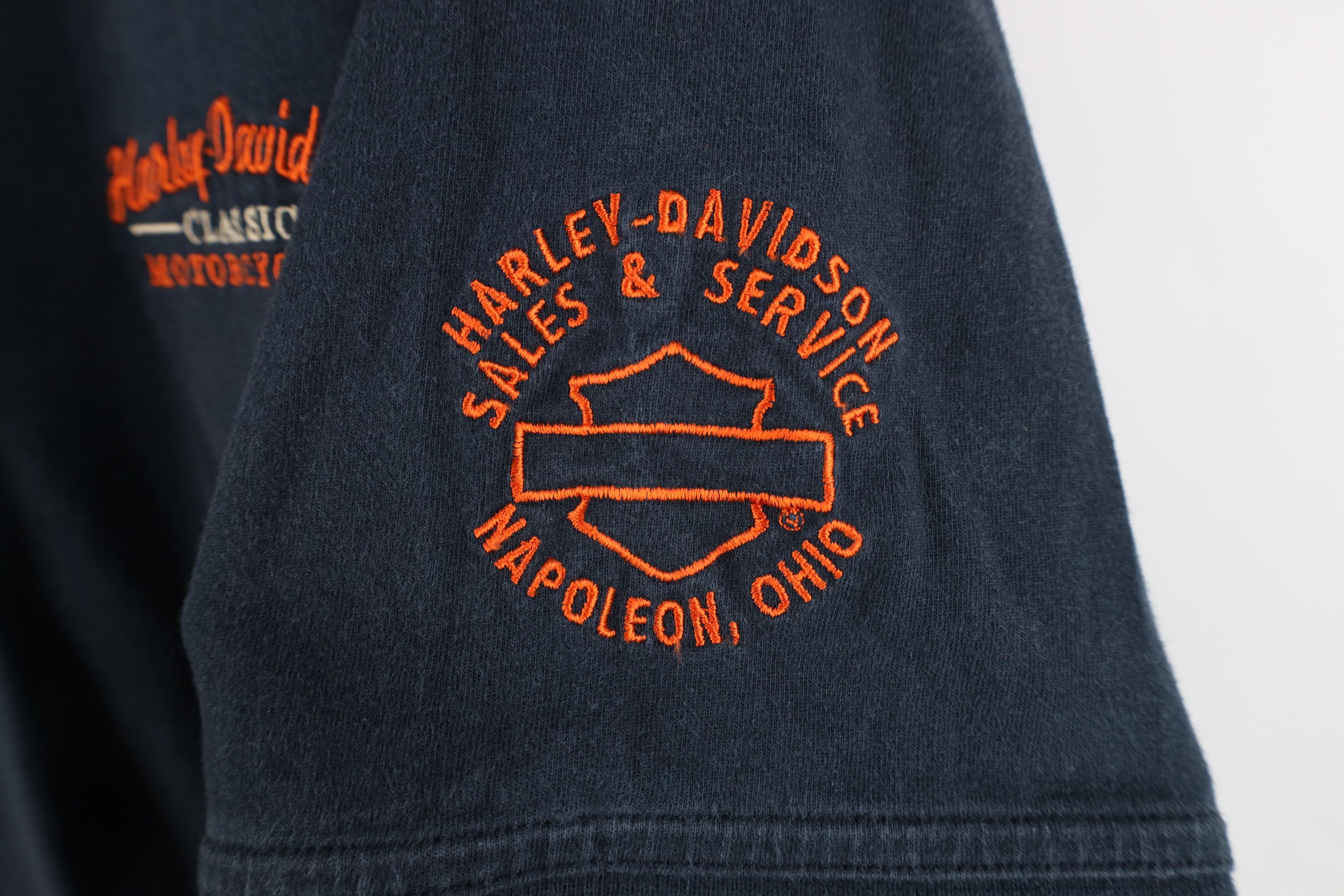 Harley Davidson Vintage Harley Davidson Spell Out Heavyweight Polo Shirt Size US XL / EU 56 / 4 - 6 Thumbnail