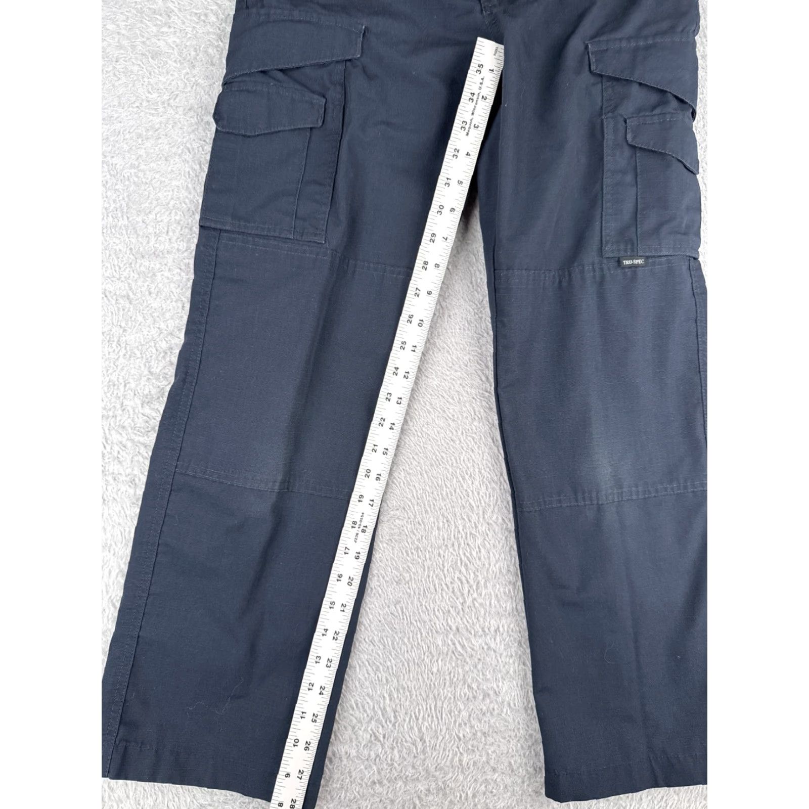 Vintage TRU-SPEC Pants Women 2 Blue Cargo Rip-Stop Fabric Double Knee Poly Blend 28L Size 26" / US 2 / IT 38 - 7 Thumbnail
