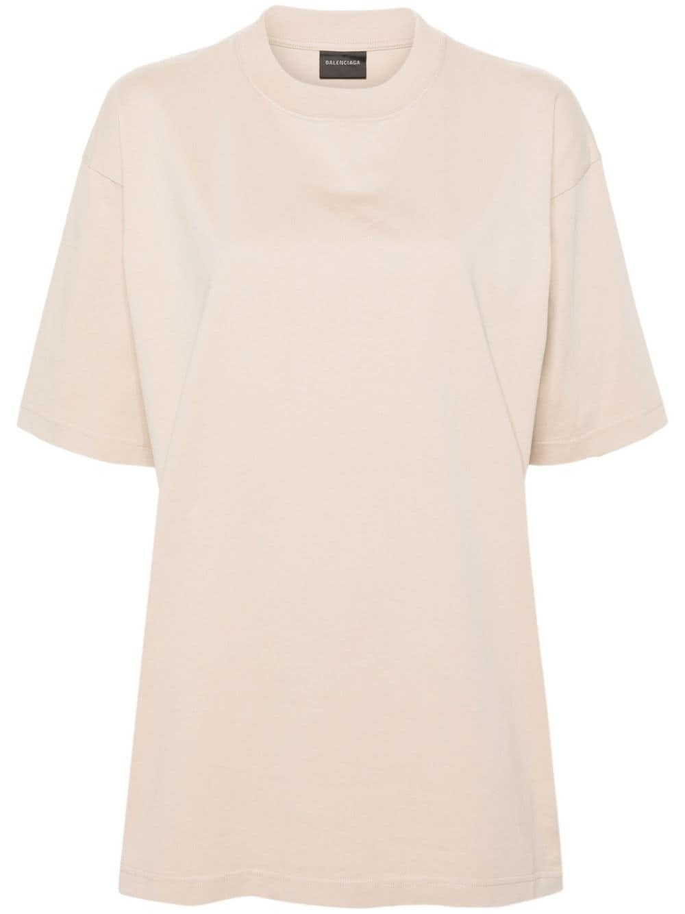 Balenciaga o1srvl11e0425 Large Fit T-Shirt in Light Beige Size M / US 6-8 / IT 42-44 - 1 Thumbnail