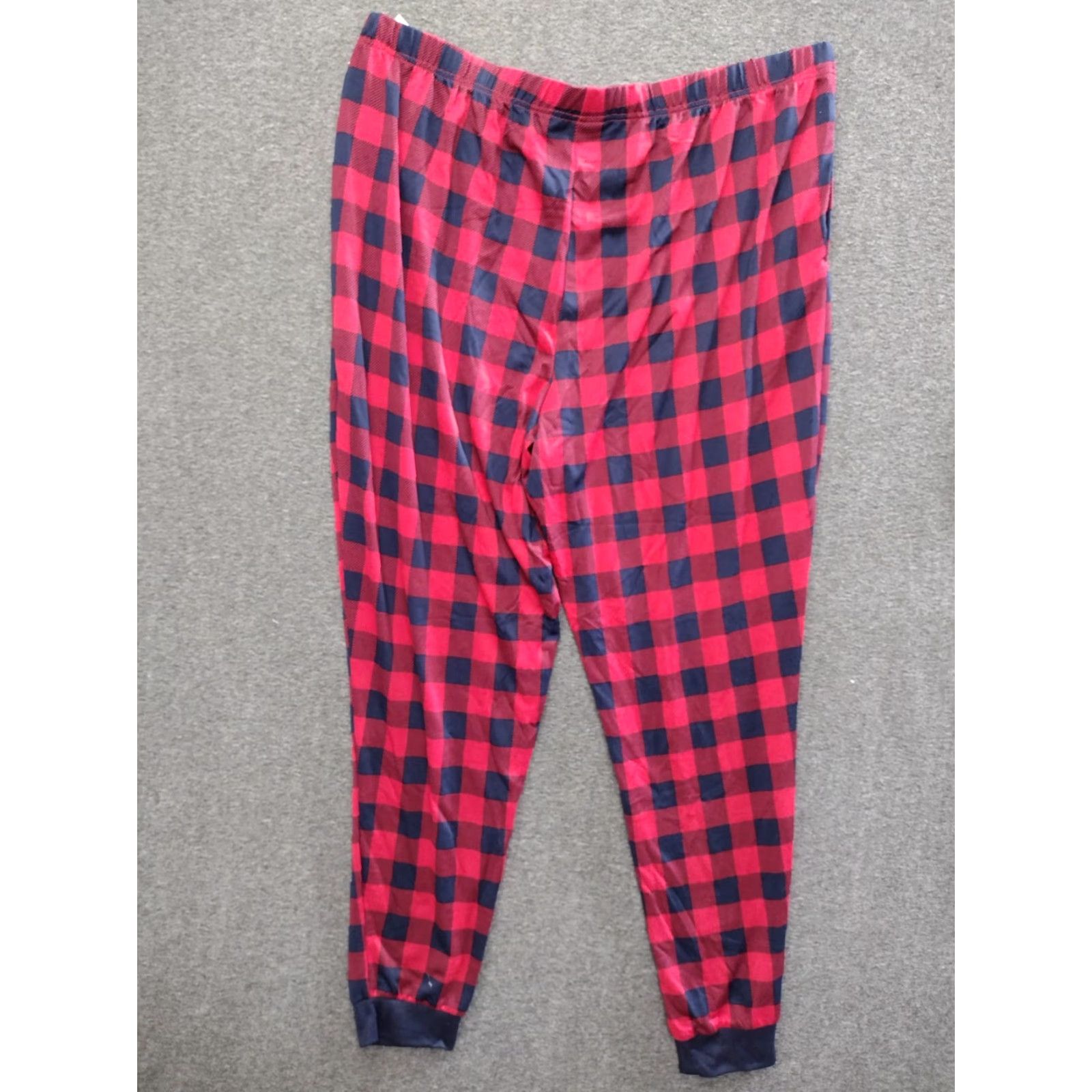 Vintage Dearfoams Men's Red & Black Plaid Pajama Pants 2XL Lounge Pants with Pockets, Holiday Flannel Blended Fabric Shirt Size US 39 - 2 Thumbnail