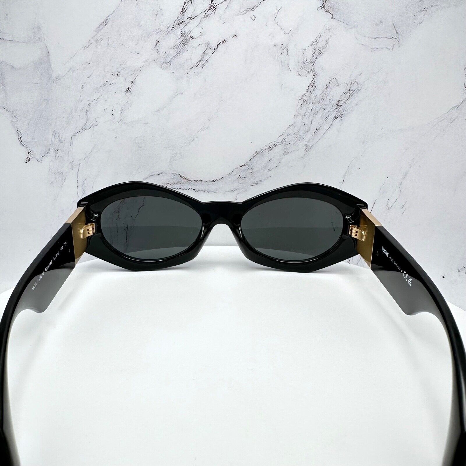 Versace New Versace Sunglasses Black Gold Medusa Plaque Oval Italy Size ONE SIZE - 8 Thumbnail
