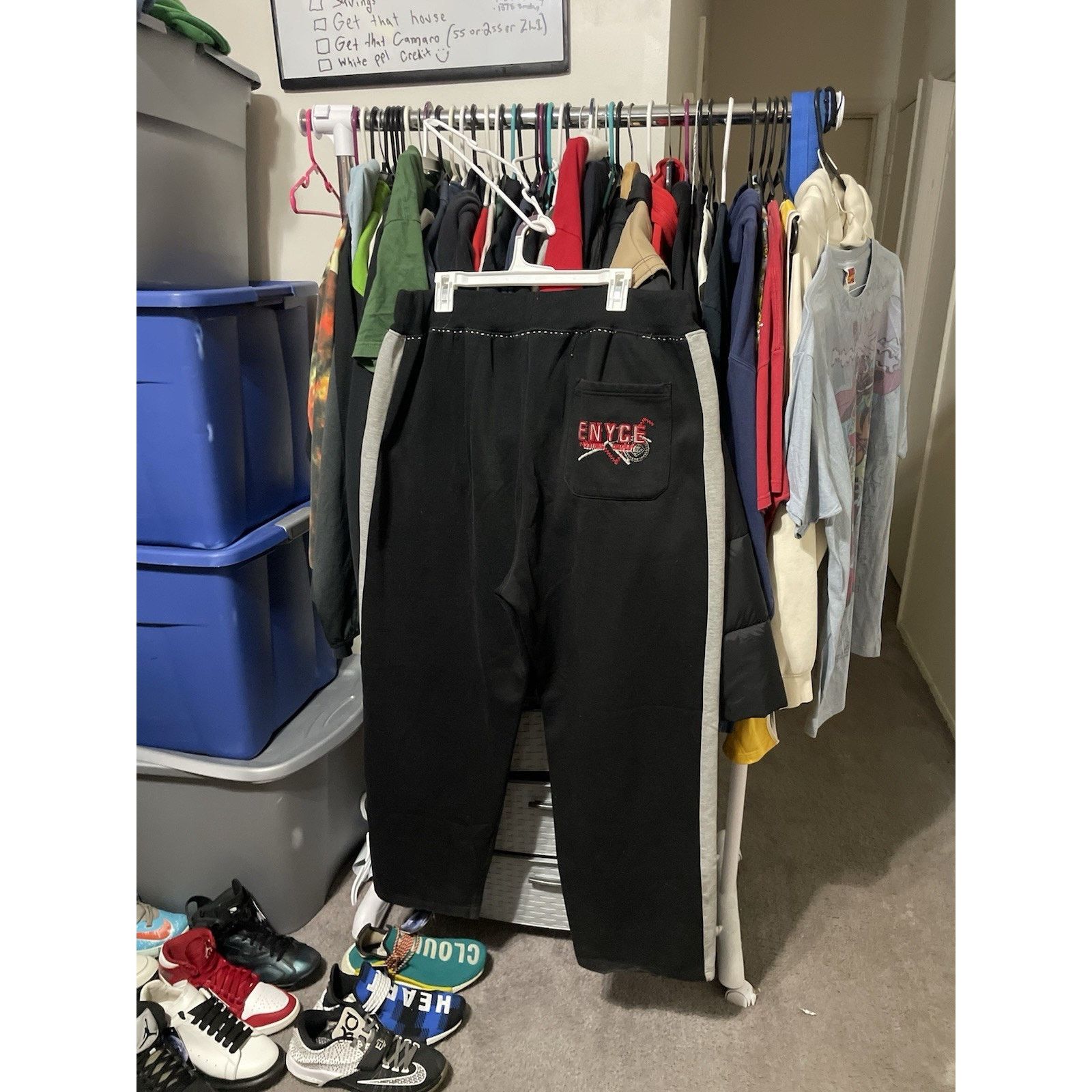 Vintage Size XL- Vintage Enyce Black Baggy Straight Leg Sweatpants Size US 43 - 2 Thumbnail