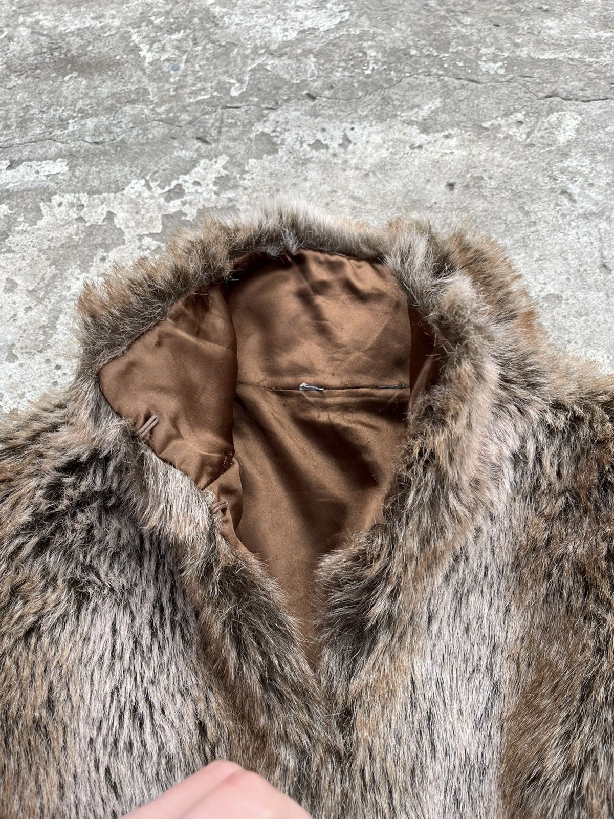 If Six Was Nine × Le Grande Bleu (L.G.B.) Vintage Fluffy Gothic JPG Style Eco Fur Faux Coat Jacket Y2K Size M / US 6-8 / IT 42-44 - 4 Thumbnail