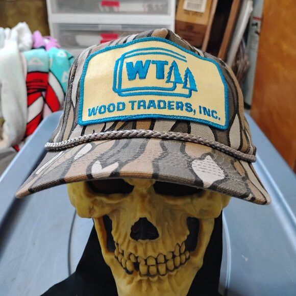 Other Vintage Wood Traders Inc. Patch Camouflage Snap Trucker Hat Size ONE SIZE - 1 Thumbnail