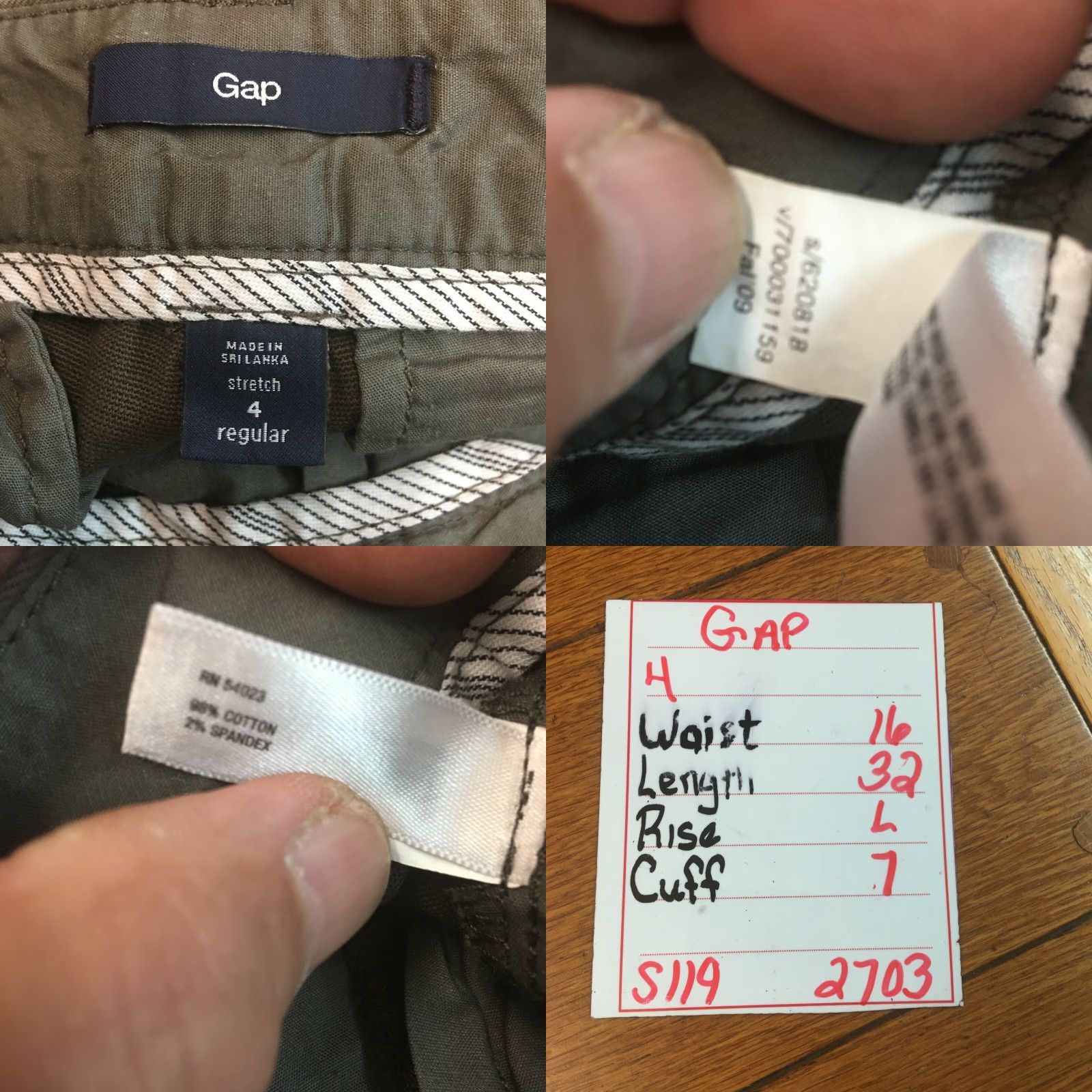 Gap Gap Dress Pants Women Straight Leg Flat Front Regular Stretch Green Size 4 Size 27" / US 4 / IT 40 - 8 Thumbnail