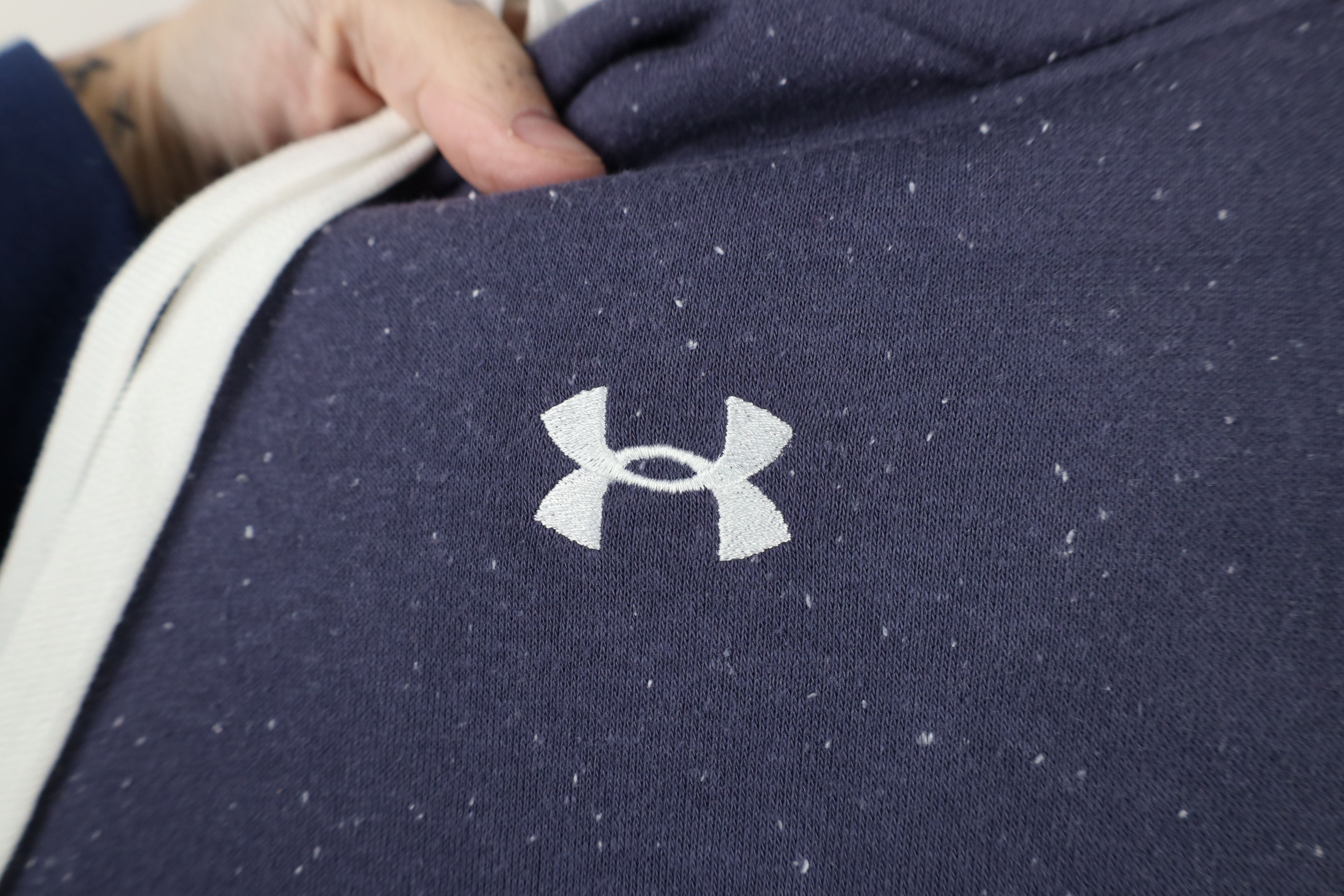Under Armour × Vintage New Under Armour Fleece Flecked Hoodie Sweatshirt Purple Size S / US 4 / IT 40 - 7 Thumbnail