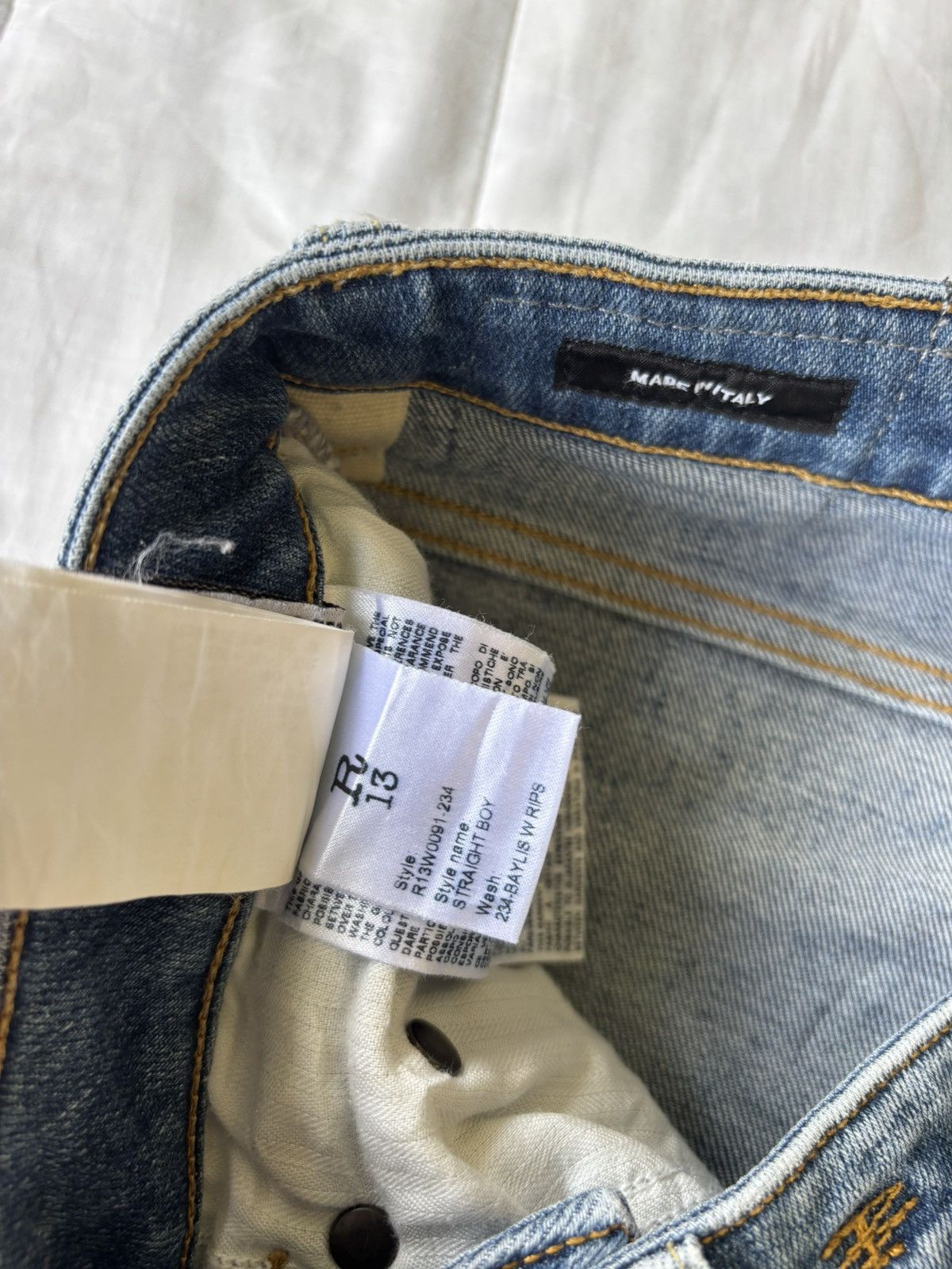 R13 🔥R13 STRAIGHT BOY DISTREESED DENIM JEANS Size 27" / US 4 / IT 40 - 14 Thumbnail