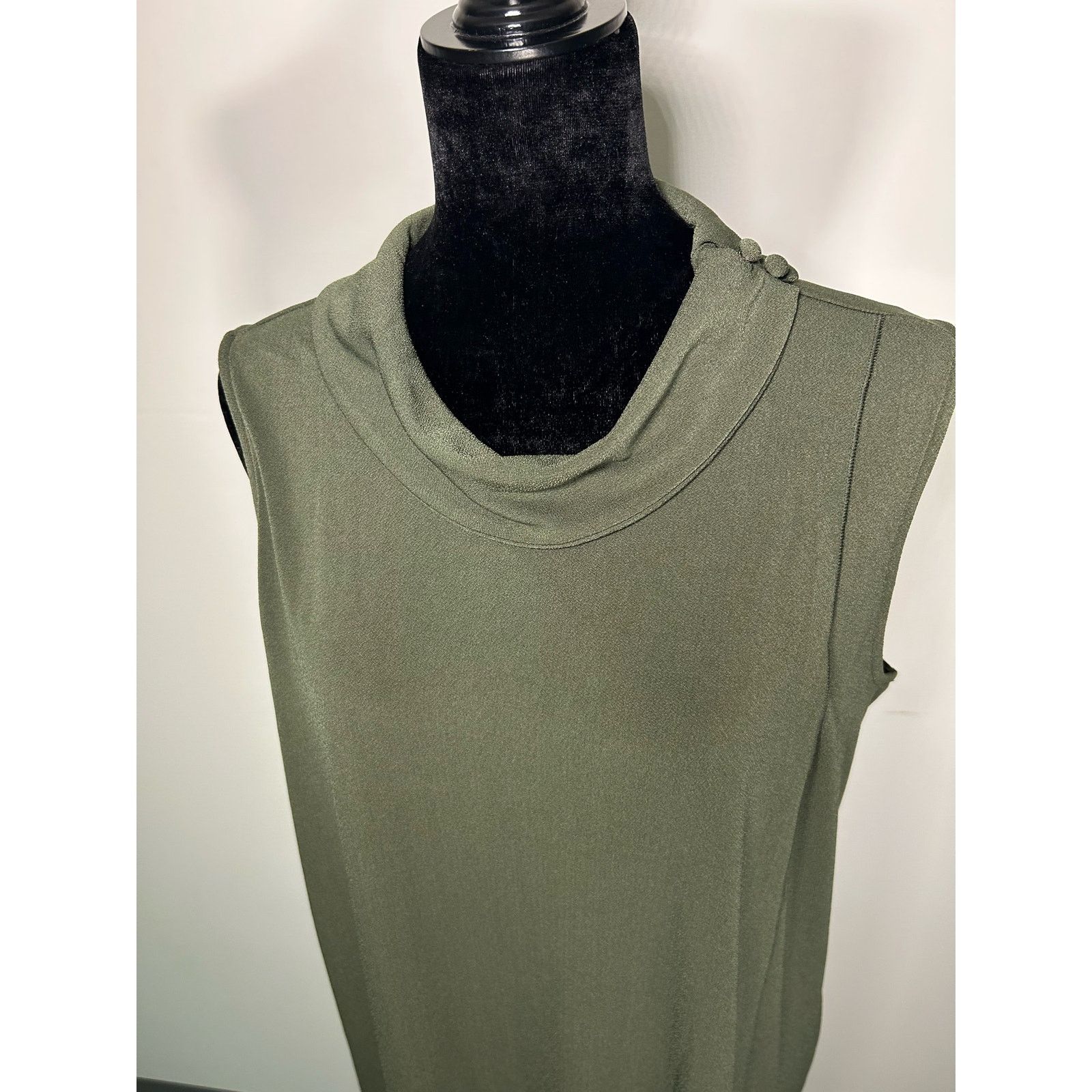Banana Republic Banana Republic Womens Size L Olive Green Shift Dress Size L / US 10 / IT 46 - 3 Thumbnail
