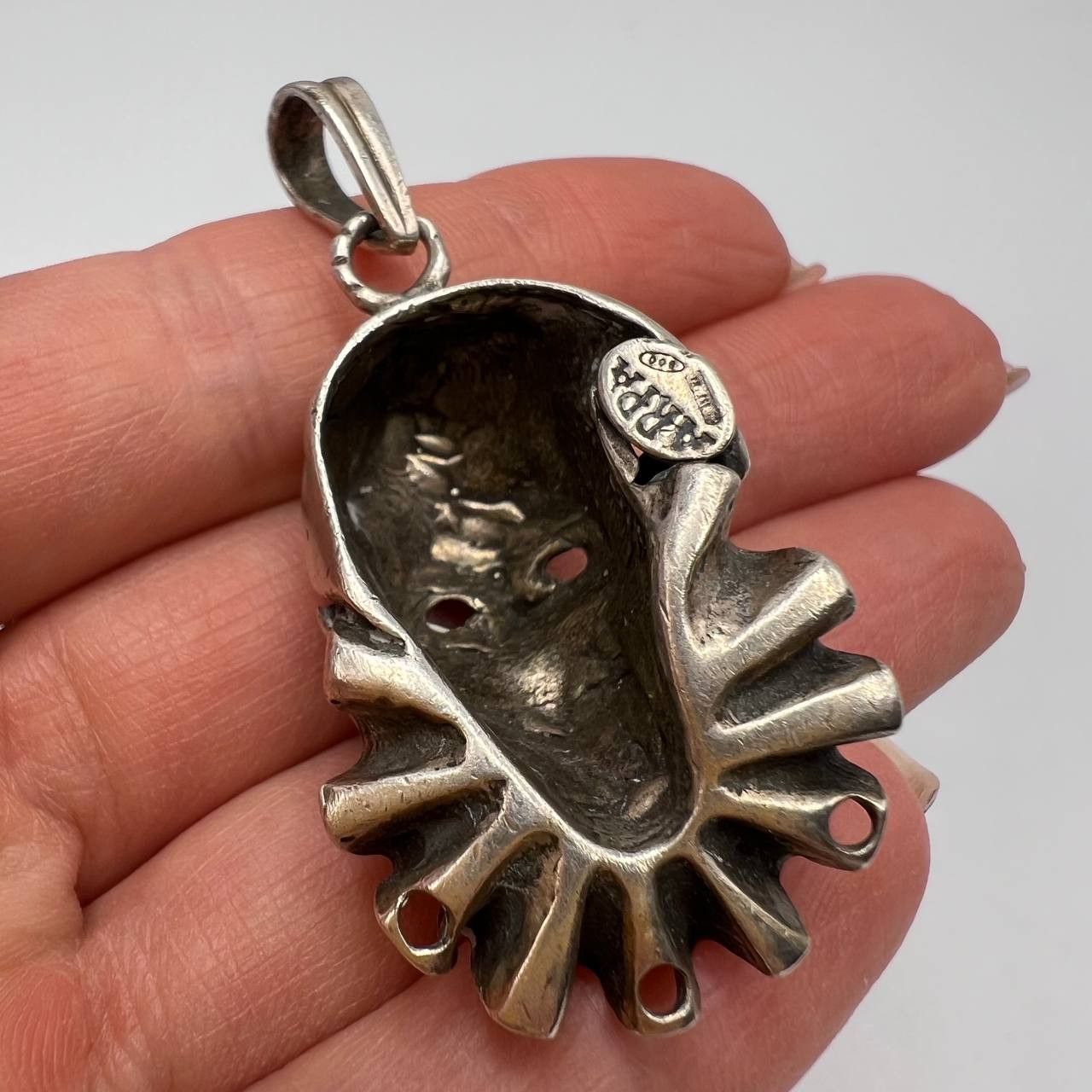 Vintage Silver 800 Pendant Harlequin Carnaval Italy ARPA