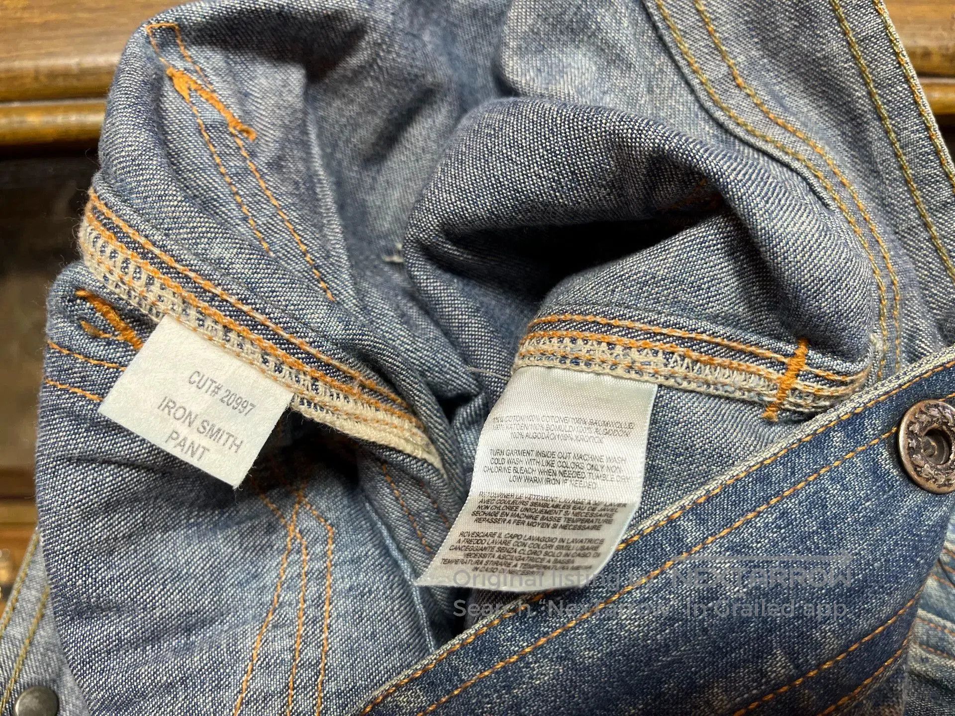 RRL Ralph Lauren distressed double rl workwear denim pants. Size US 34 / EU 50 - 4 Thumbnail