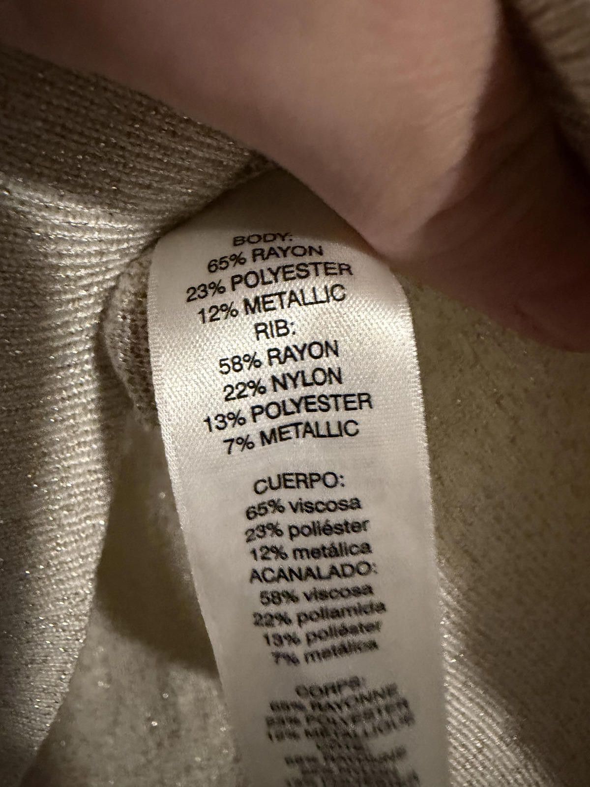 Other White House Black Market Beige Metallic Knit Sweater XL Size XL / US 12-14 / IT 48-50 - 3 Thumbnail