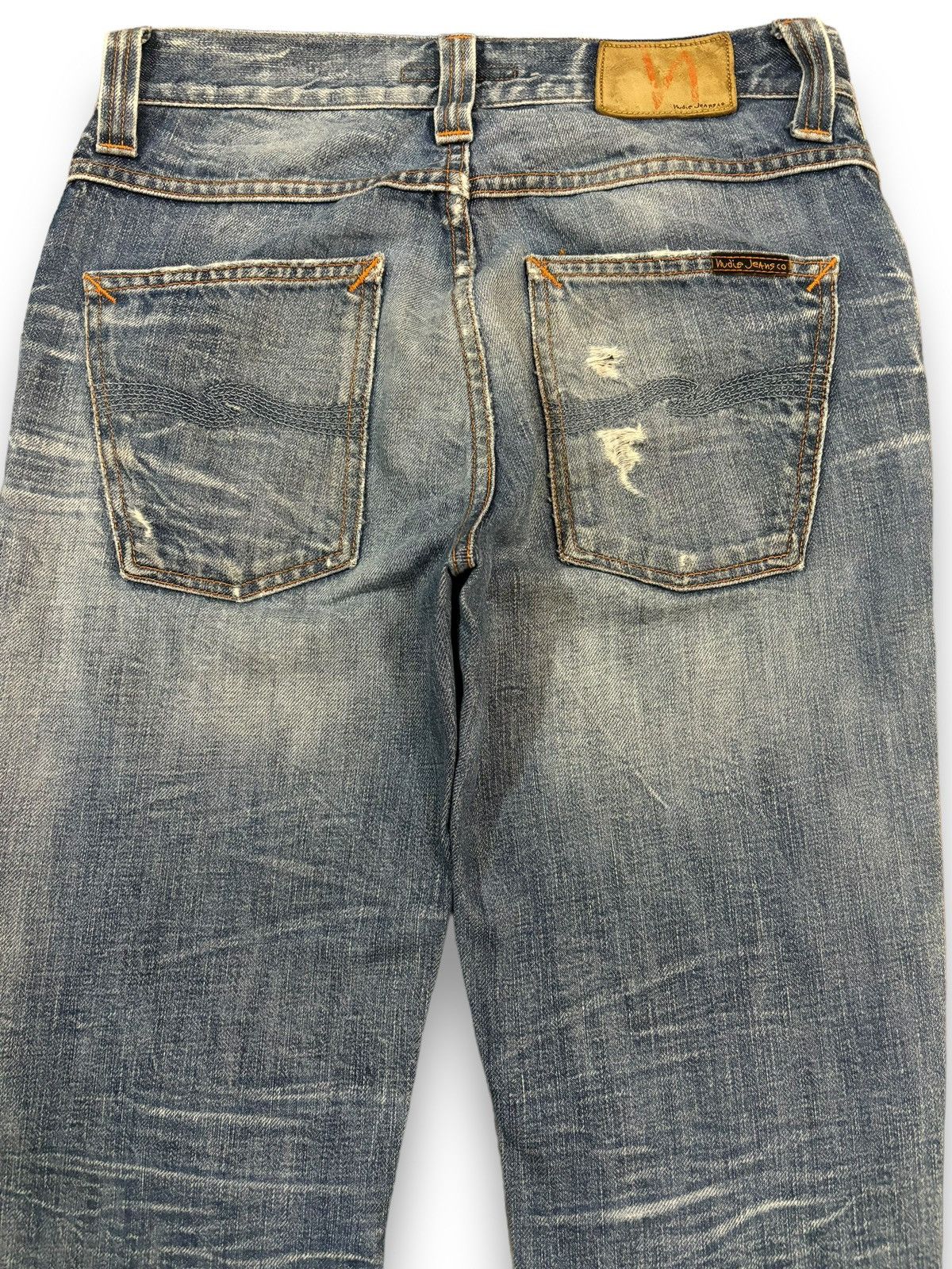 Nudie Jeans Vintage Nudie Whiskers Blue Washed Distressed Grunge Jeans Size US 29 - 10 Thumbnail