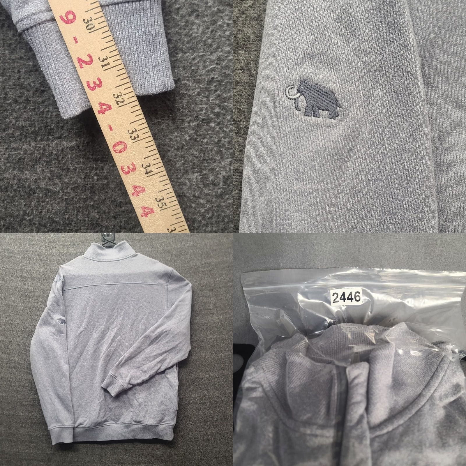 TravisMathew Travis Mathew Pullover Mens XL Regular Fit Long Sleeve 1/4 Zip Golf Performance Knit Mock Neck Gray Solid Embroidered Logo Zipper Size US XL / EU 56 / 4 - 8 Thumbnail