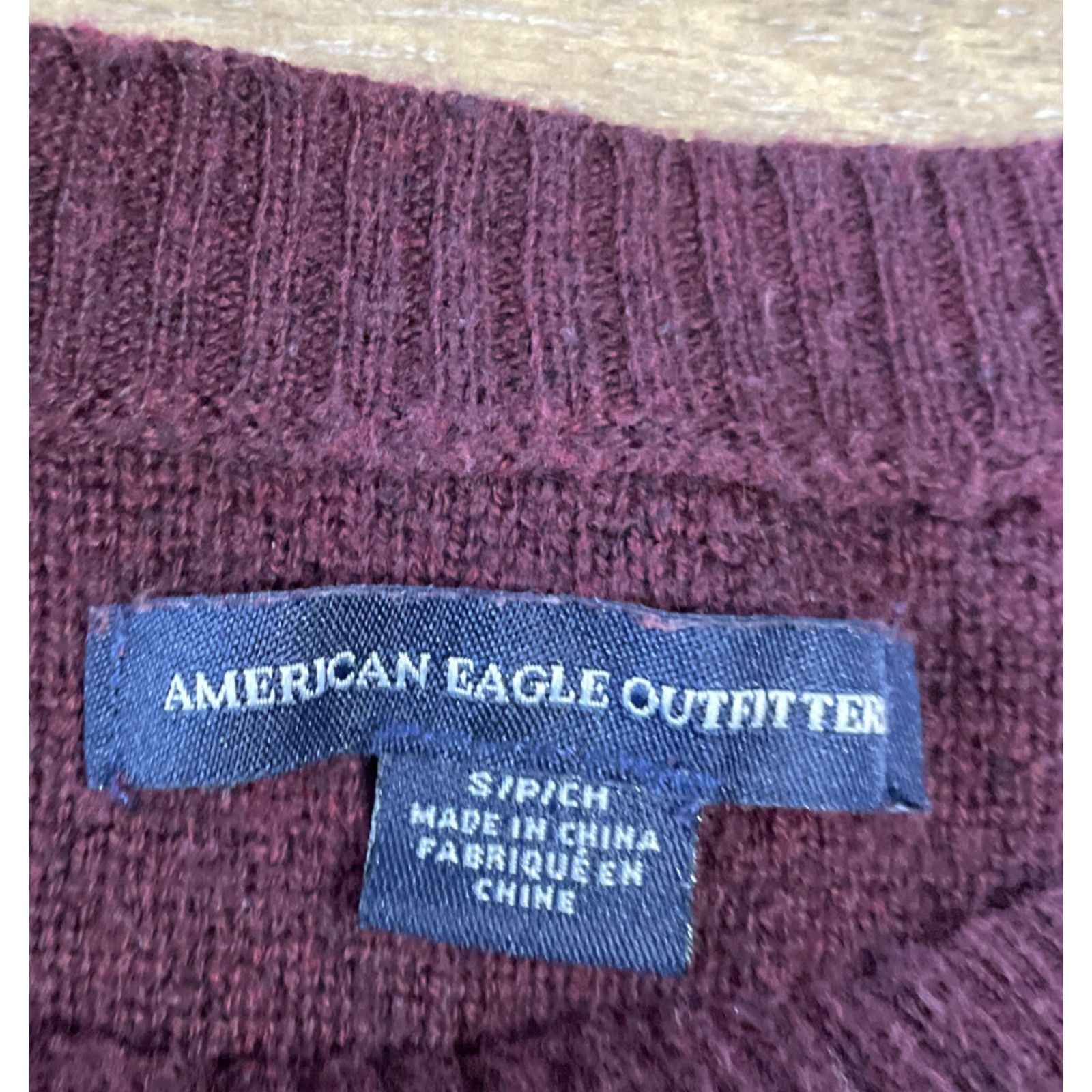 American Eagle Outfitters American Eagle Outfitters Sweater Women’s S Knit Pullover Round Neck Burgundy Long Sleeve Size S / US 4 / IT 40 - 3 Thumbnail
