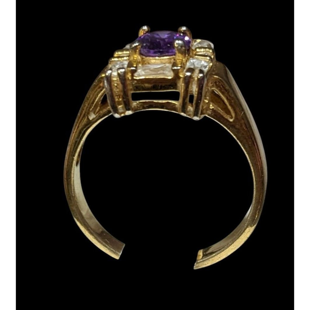 Other Vintage Glam Art Deco Style Gemmed Gold Plated Ring Size ONE SIZE - 3 Thumbnail