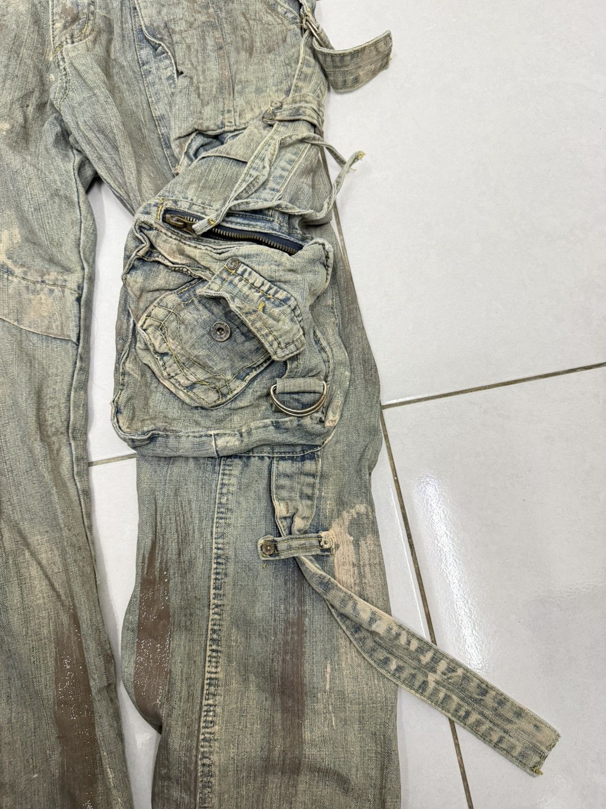 Japanese Brand Rare Sick Joneaa Mud Wash Multipockets Tactikal Denim Jeans Size US 35 - 7 Thumbnail