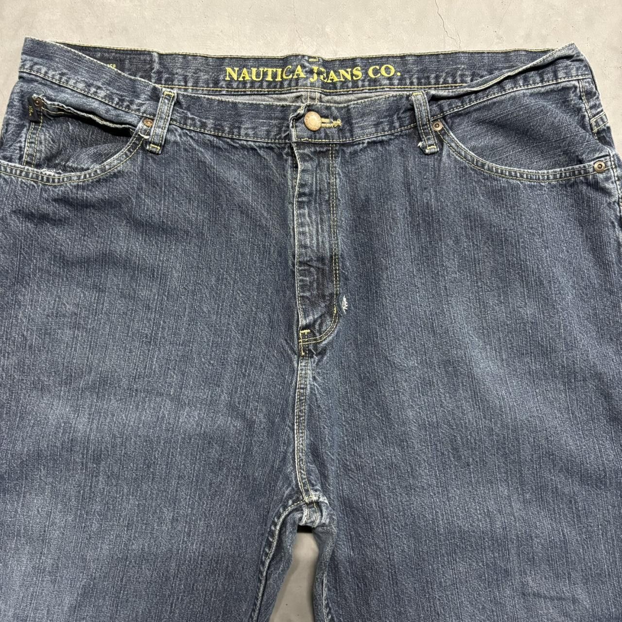 Nautica Crazy Vintage Y2K/2000s Super Baggy Wideleg Nautica Dark Blue Wash Denim Jeans! Size US 40 / EU 56 - 4 Thumbnail