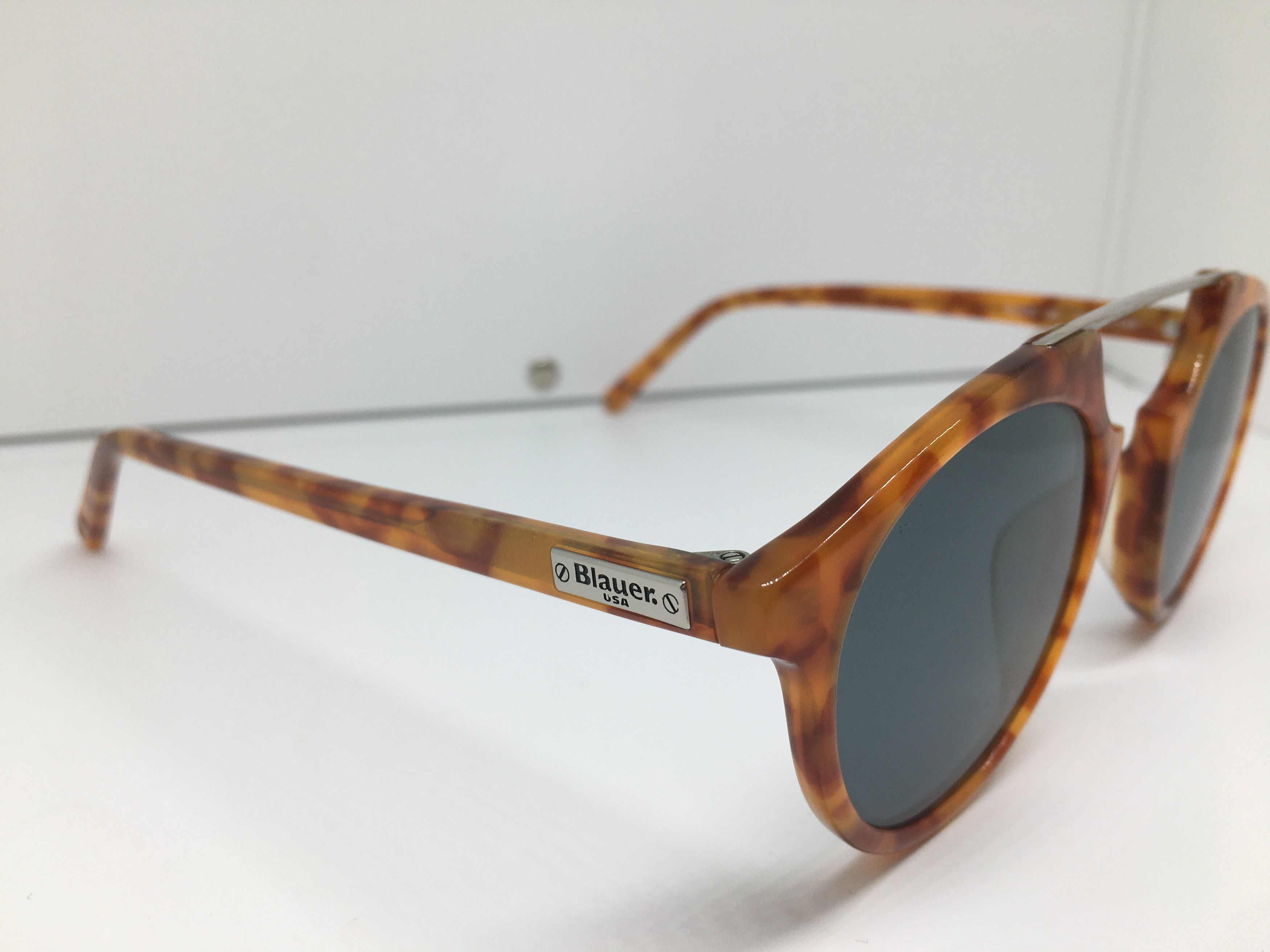 Vintage Blauer Handmade Tortoise Round Sunglasses Frame Size ONE SIZE - 2 Thumbnail