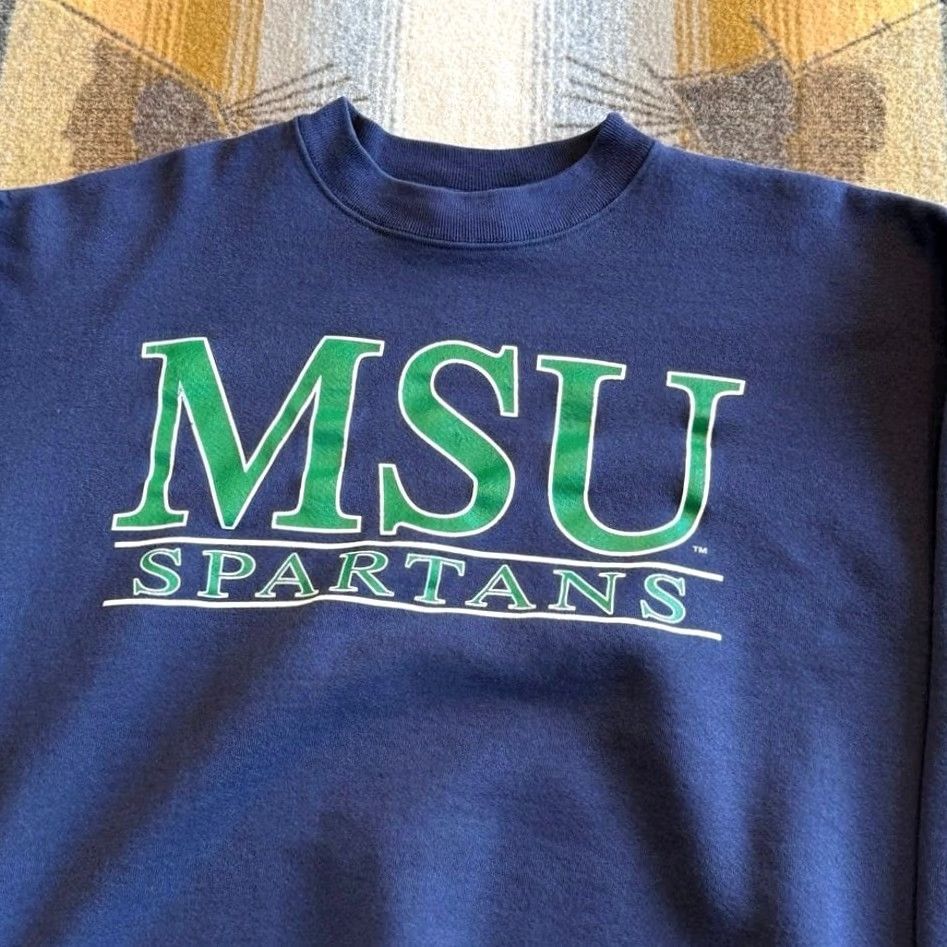 Jansport VINTAGE JanSport 90s Michigan State University Spartans Crewneck Sweatshirt 2XL Blue Mens Size US XXL / EU 58 / 5 - 2 Thumbnail