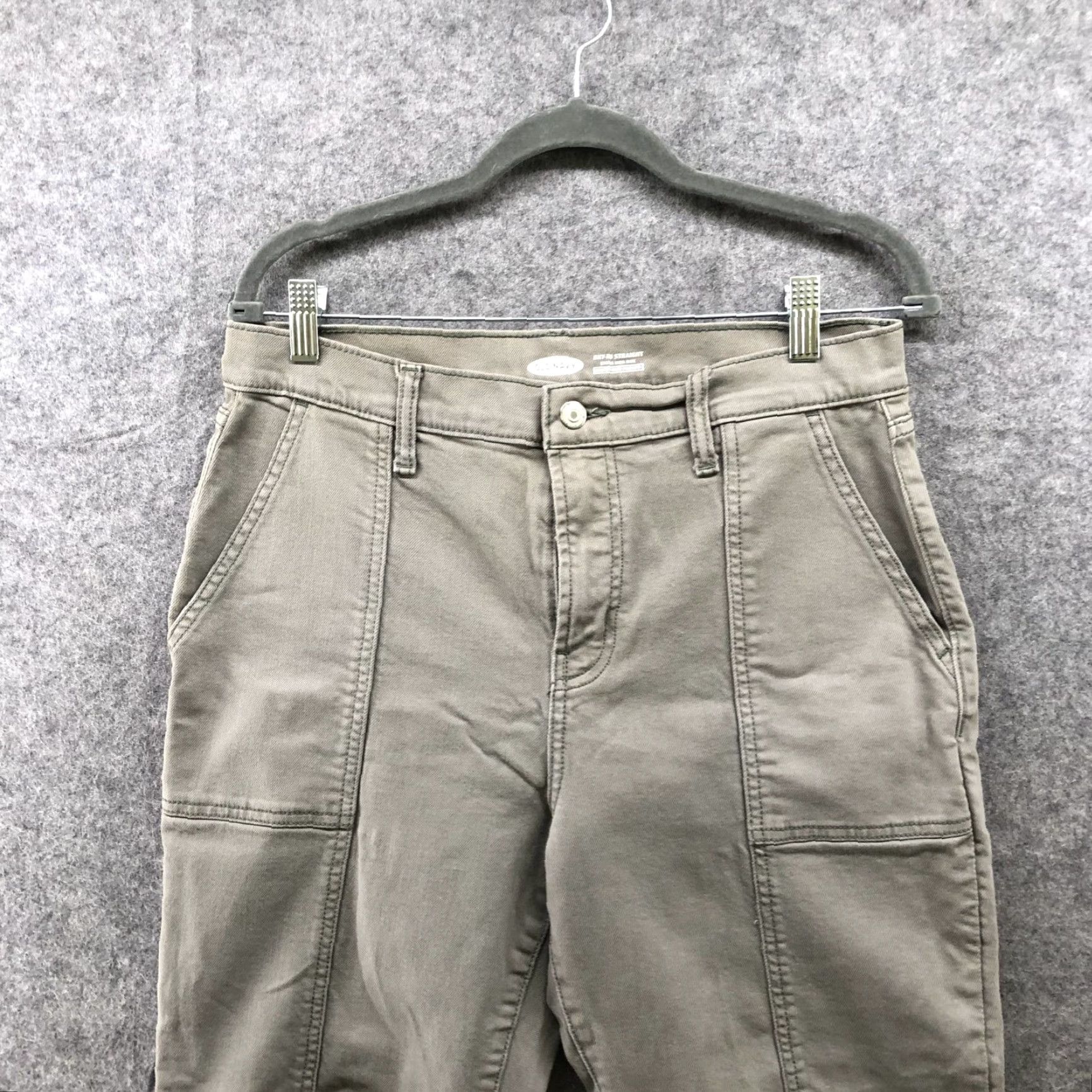 Old Navy Old Navy Sky Hi Straight Jeans Womens 10P Army Green Cropped High Rise Petite 5-Pocket Denim Cotton Blend Jeans Womens Size 32" / US 10 / IT 46 - 3 Thumbnail
