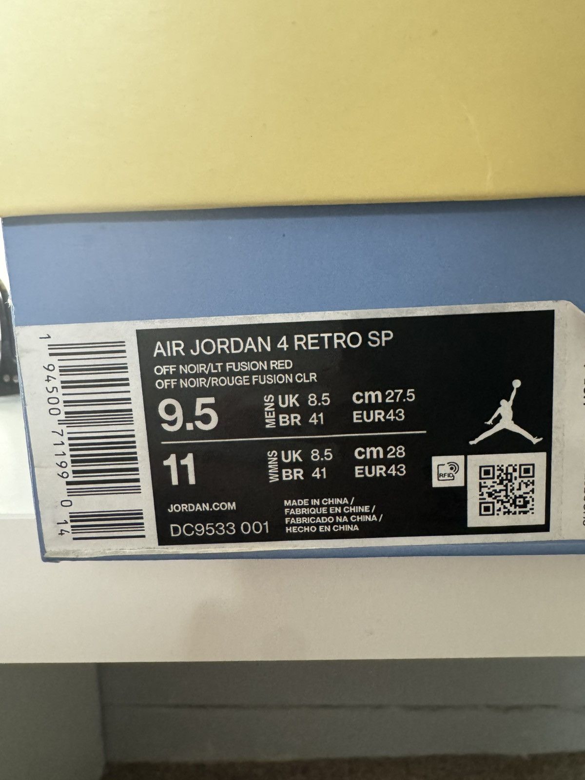 Nike Union LA x Air Jordan 4 Retro 'Off Noir' Size US 9.5 / EU 42-43 - 5 Thumbnail