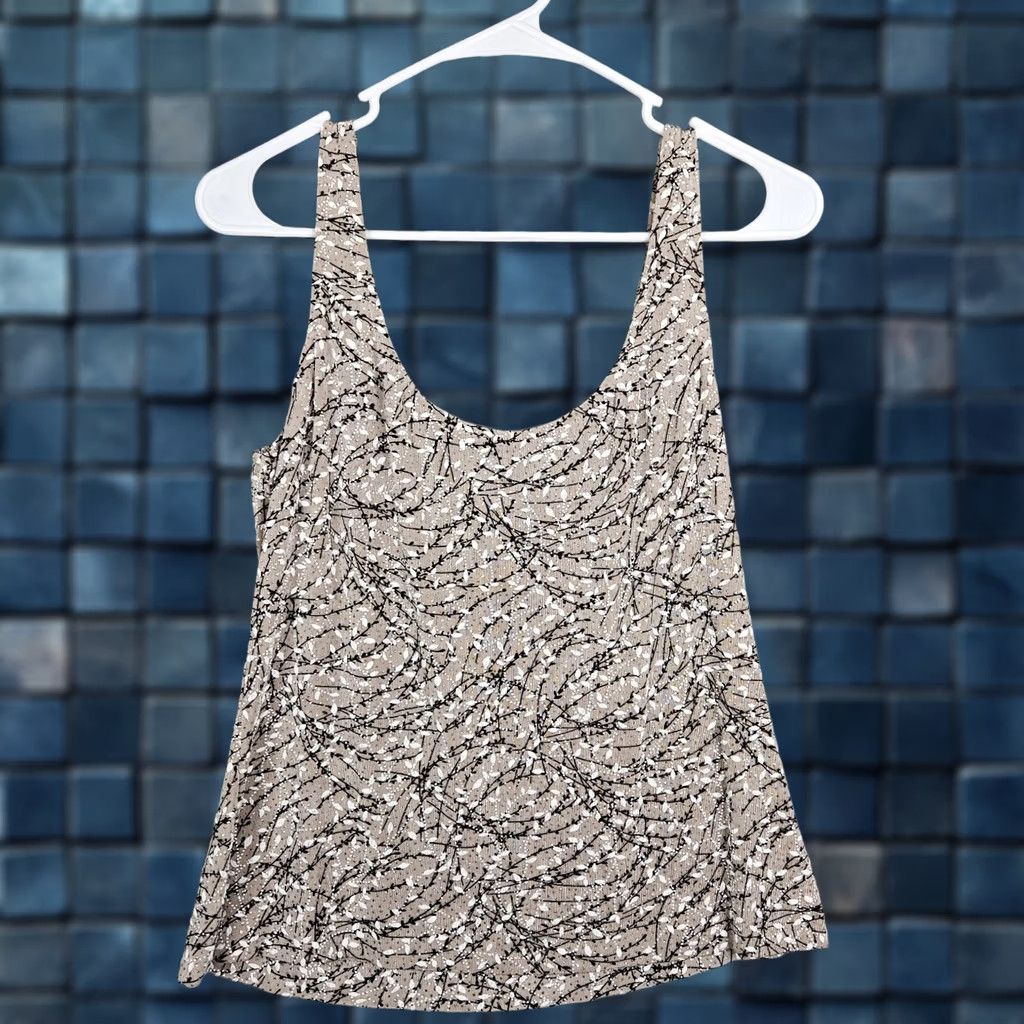 Alex Evenings ALEX Womens Tank Top Sleeveless Multicolor Polyester Spandex L Regular USA Shirt Vest Tee Slim Casual Size L / US 10 / IT 46 - 1 Thumbnail