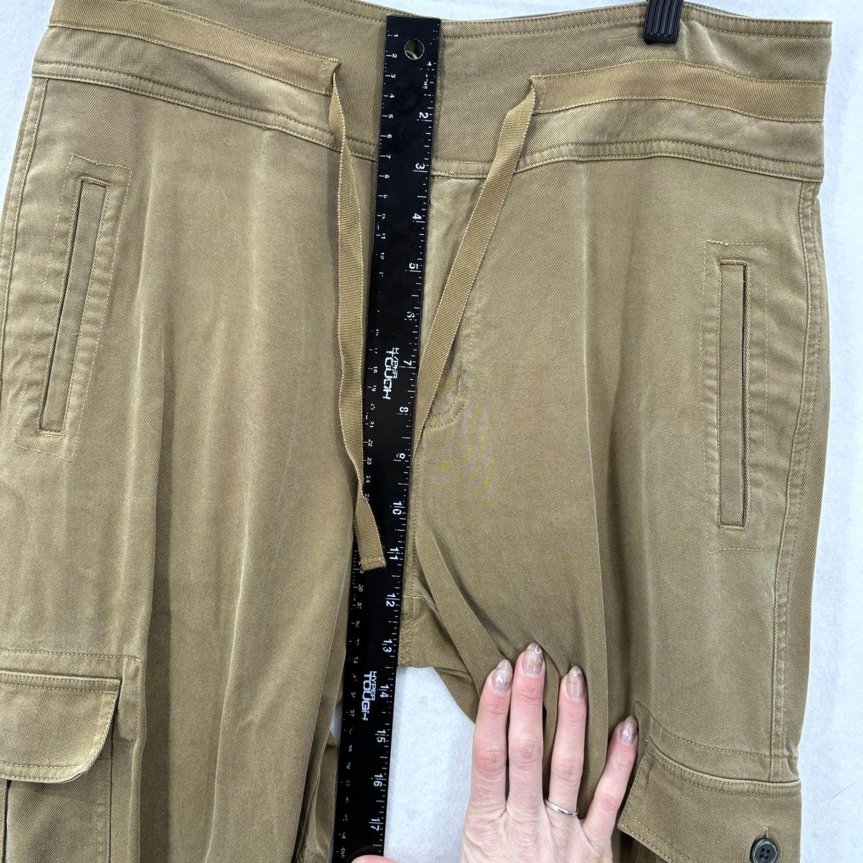 Vintage Sundance Cargo Pants Womens 8 Brown Lyocell Viscose Cuffed Drawstring Joggers Size 30" / US 8 / IT 44 - 7 Thumbnail