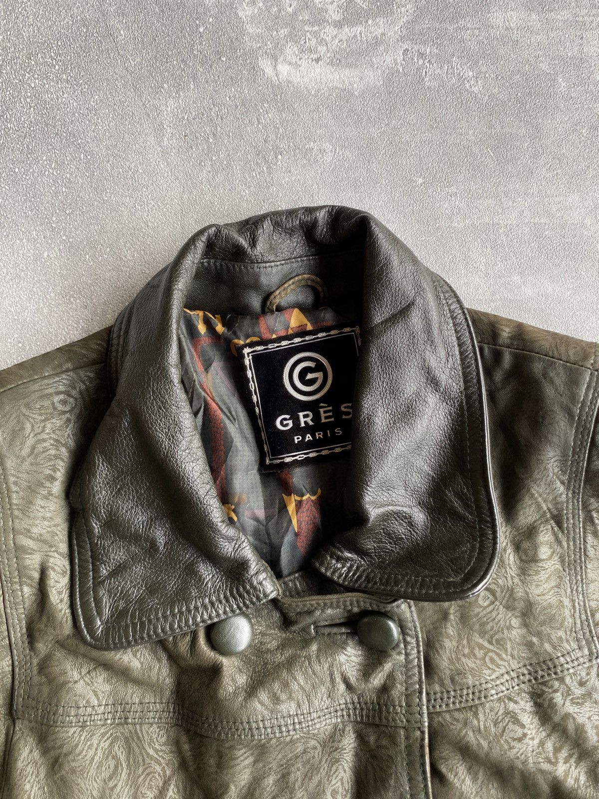 Designer × Vintage Vintage GRES Paris Leather Coat Size M / US 6-8 / IT 42-44 - 8 Thumbnail
