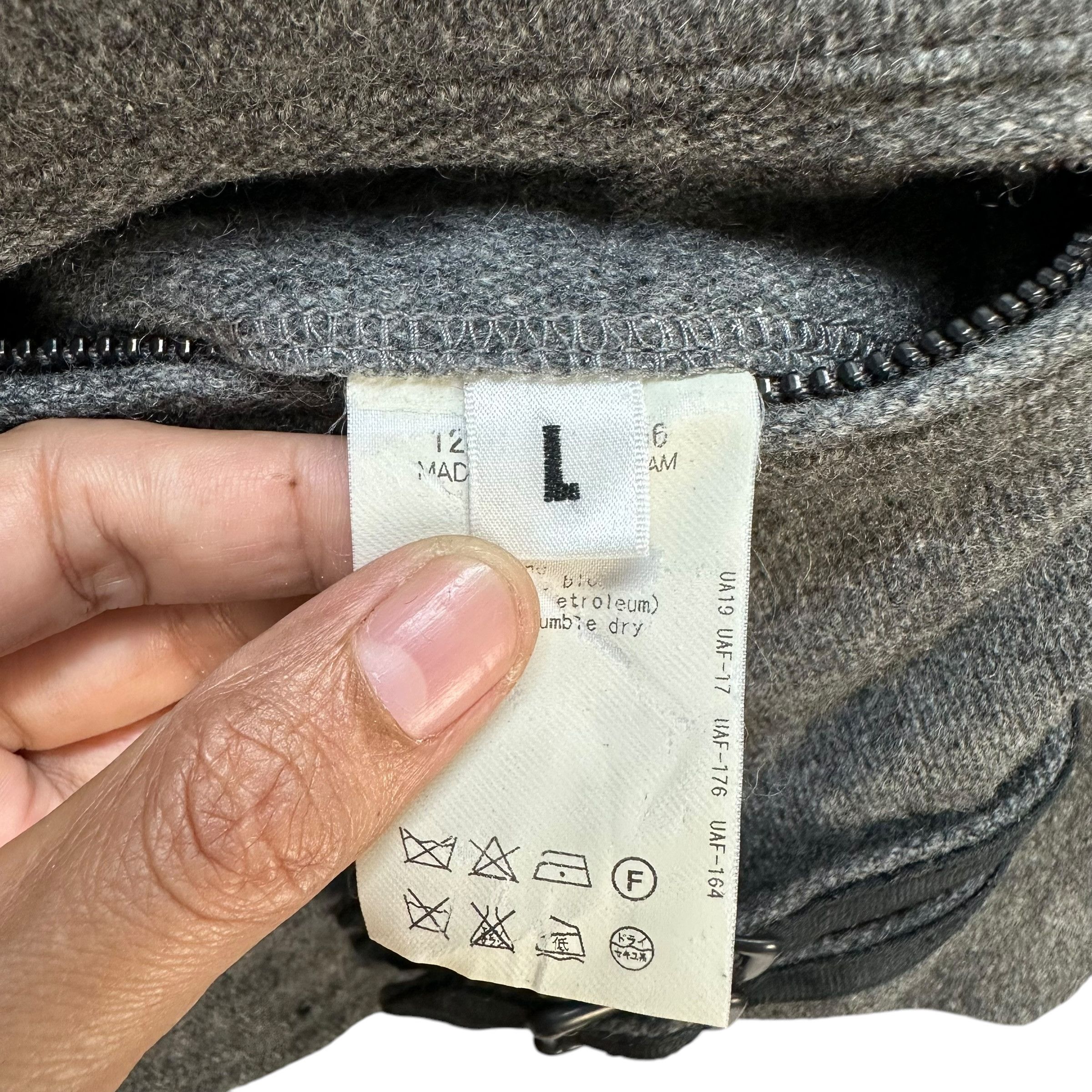 monkey time MONKEY TIME Gray Wool Double Collar Jacket #A72-1752 Size US L / EU 52-54 / 3 - 9 Thumbnail