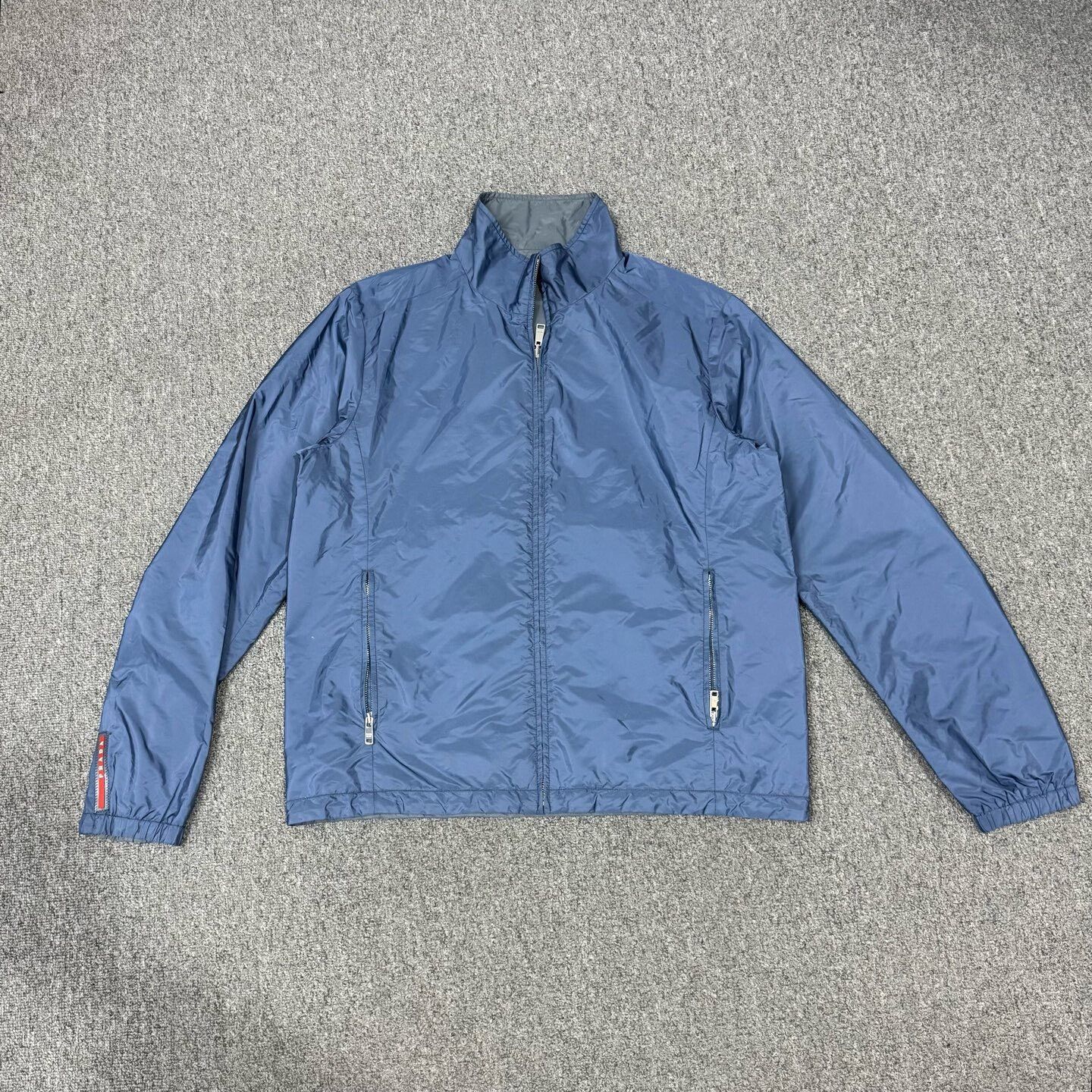 Prada Prada Blue Hem Logo Reversible Nylon Jacket Size US L / EU 52-54 / 3 - 1 Thumbnail