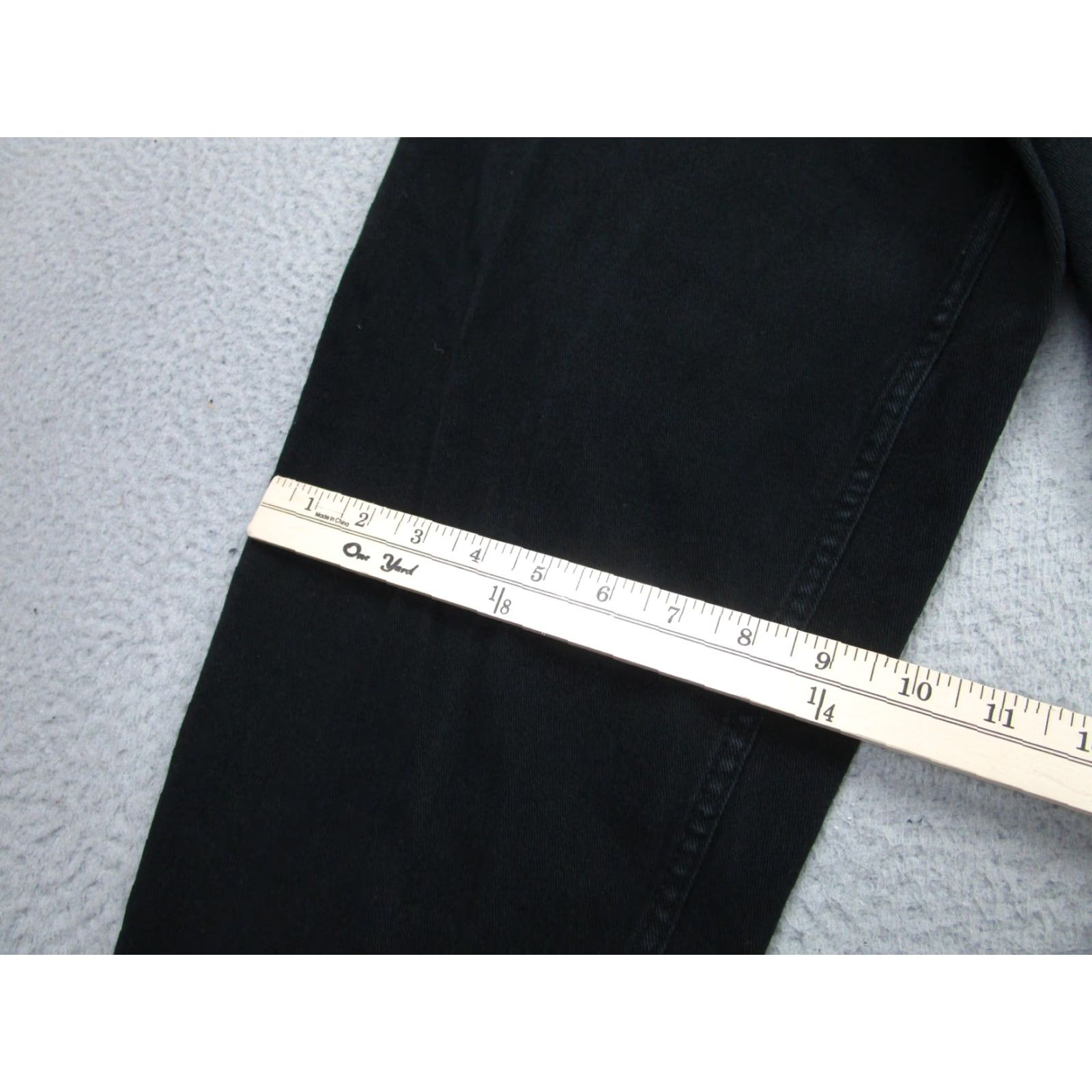 H&M H&M Divided Jeans 10 Black Stretch Tapered Raw Frayed Hem Denim Womens Size 32" / US 10 / IT 46 - 4 Thumbnail