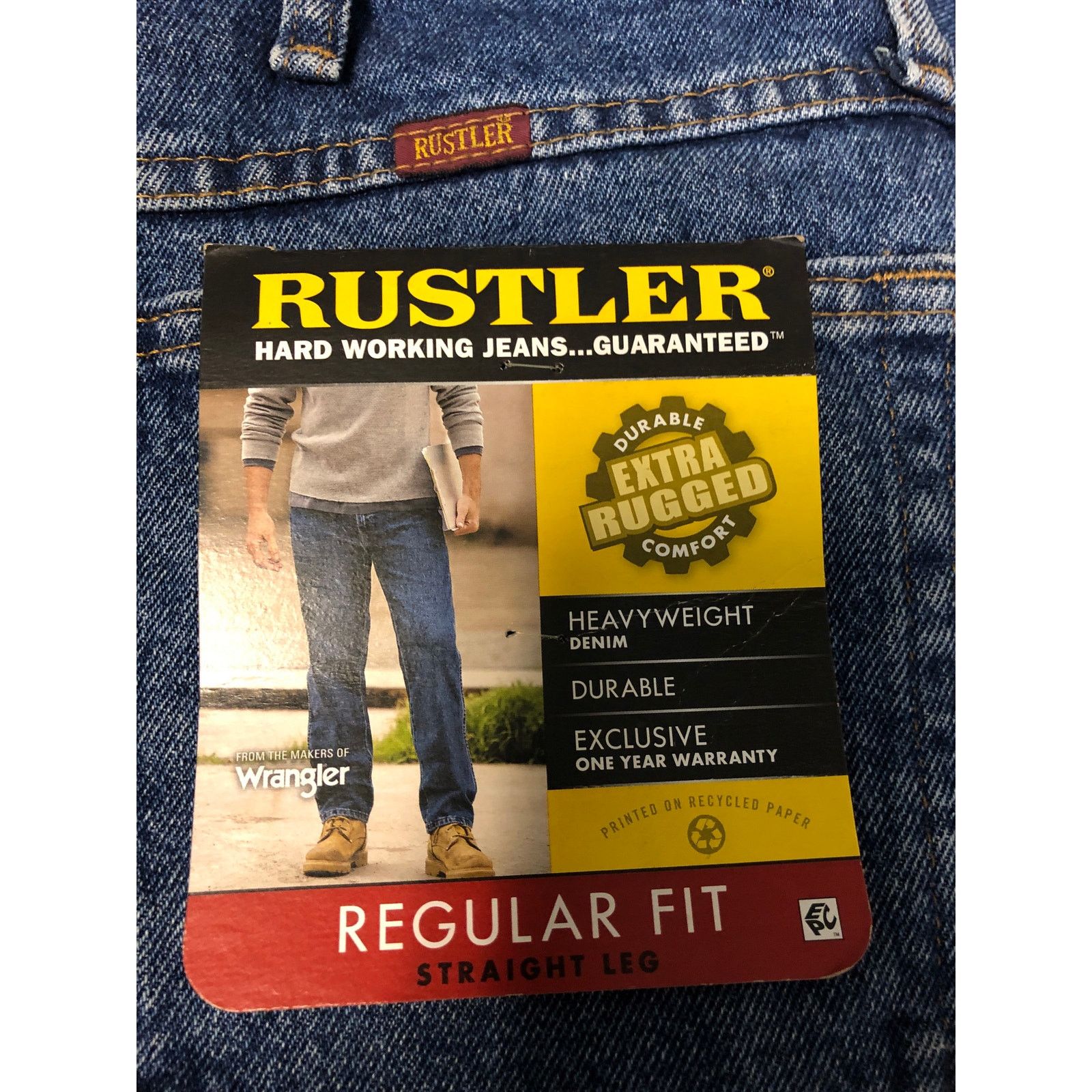 Rustler Mens blue denim rustler jeans Size US 38 / EU 54 - 6 Thumbnail