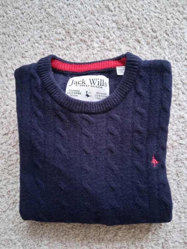 Jack Wills 100% wool sweater jumper navy vintage comfortable unique Size M / US 6-8 / IT 42-44 - 2 Thumbnail