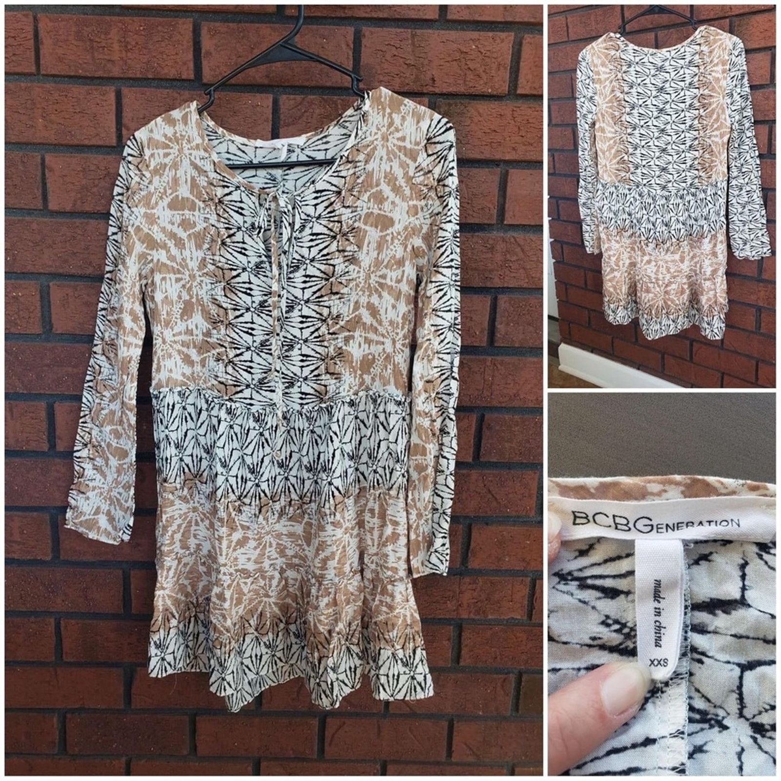 Bcbgmaxazria BCBGeneration size XXS Boho Geometric Print Flowy Blouse Size XXS / US 00 / IT 34 - 3 Thumbnail