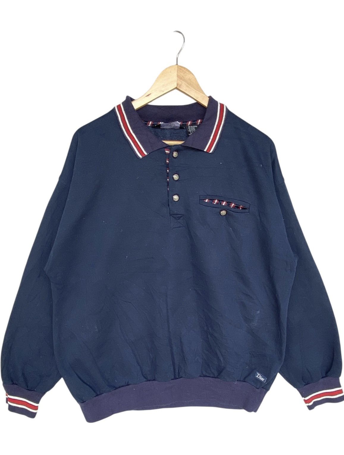 Vintage Dunlop Quarter Zip Sweatshirst NavyBlue Color