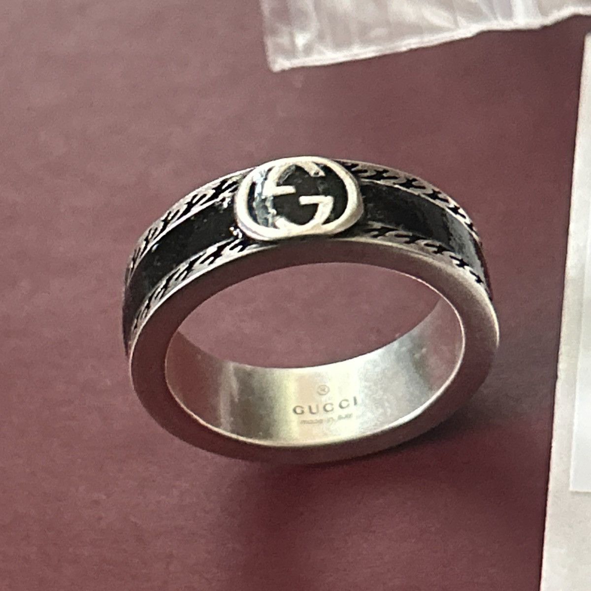 Gucci Gucci GG Sterling Silver Enamel Ring AG 925 645573 Size ONE SIZE - 3 Thumbnail