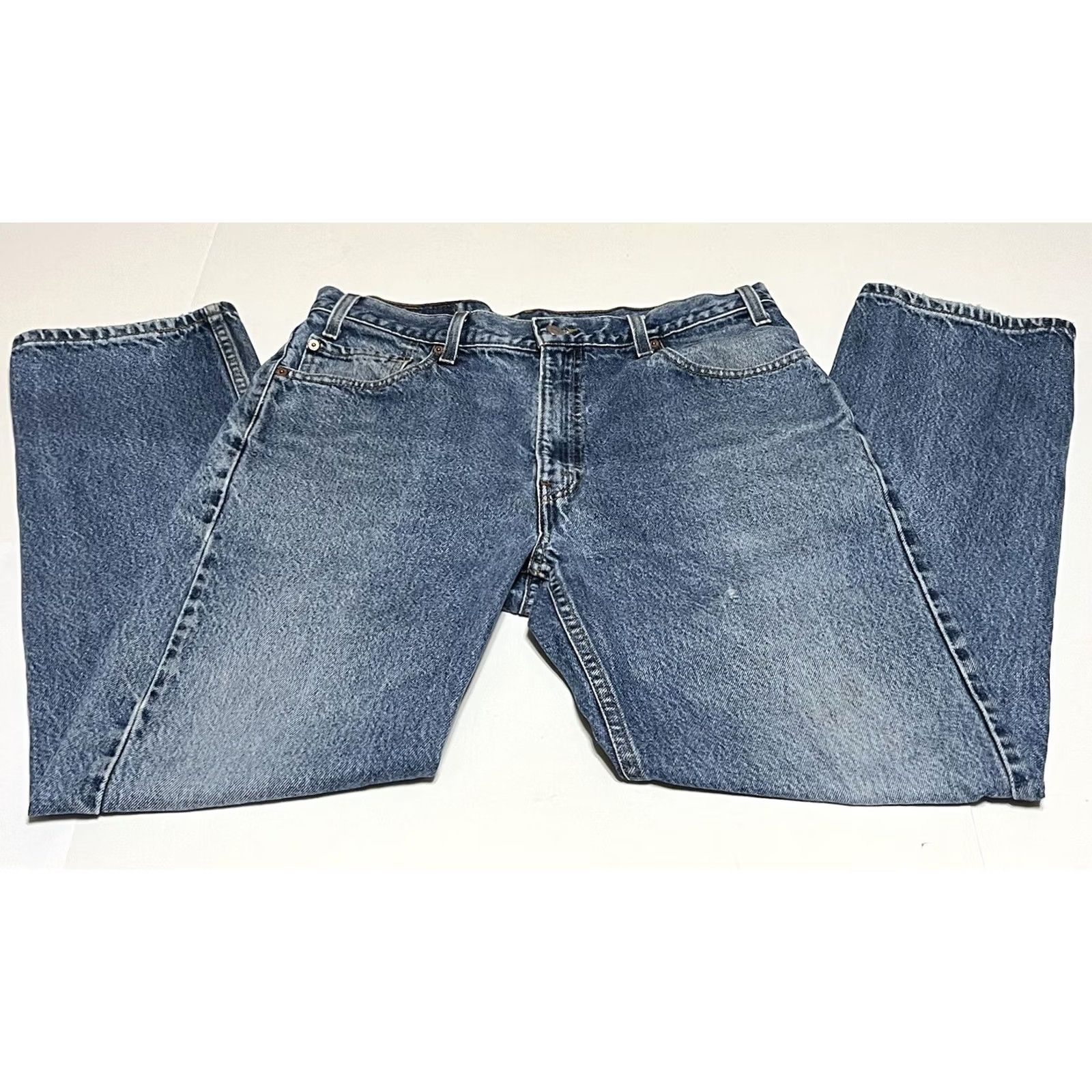 Levi's VINTAGE Levi's 505 Regular Fit Jeans Blue Distressed 34x30 Mens Regular Jeans Plain 5-Pocket Belt Loops Cotton Denim Size US 34 / EU 50 - 2 Thumbnail