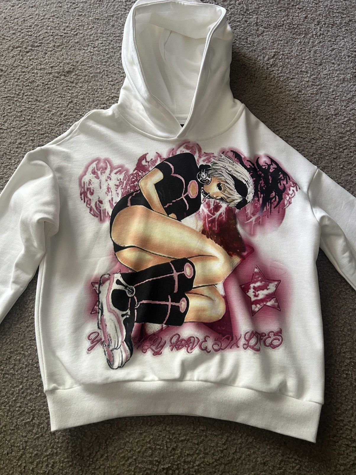 Designer × Vintage Droland Miller V5 White/Pink Hoodie Size US S / EU 44-46 / 1 - 3 Thumbnail