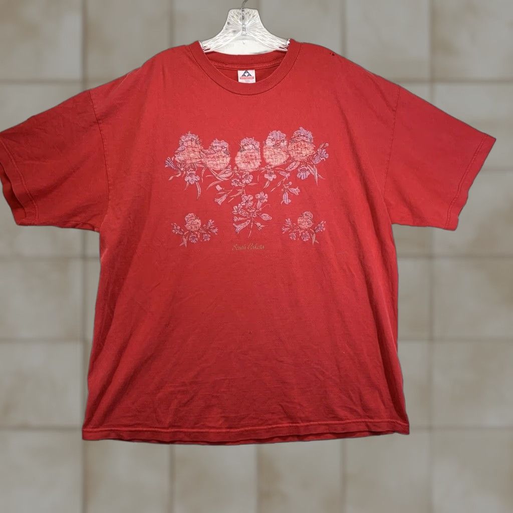 Vintage VINTAGE South Dakota T-Shirt Unisex Adults 2XL Red Bird Graphic Print Cottagecore 90s Size US XXL / EU 58 / 5 - 1 Thumbnail