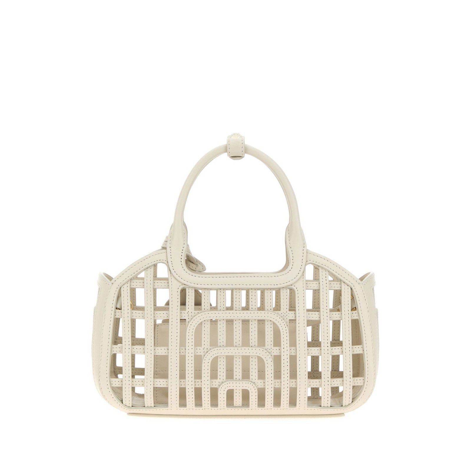 Miu Miu MIU MIU $3700 Leather Basket Chalk White Top Handle Bag New Size ONE SIZE - 3 Thumbnail